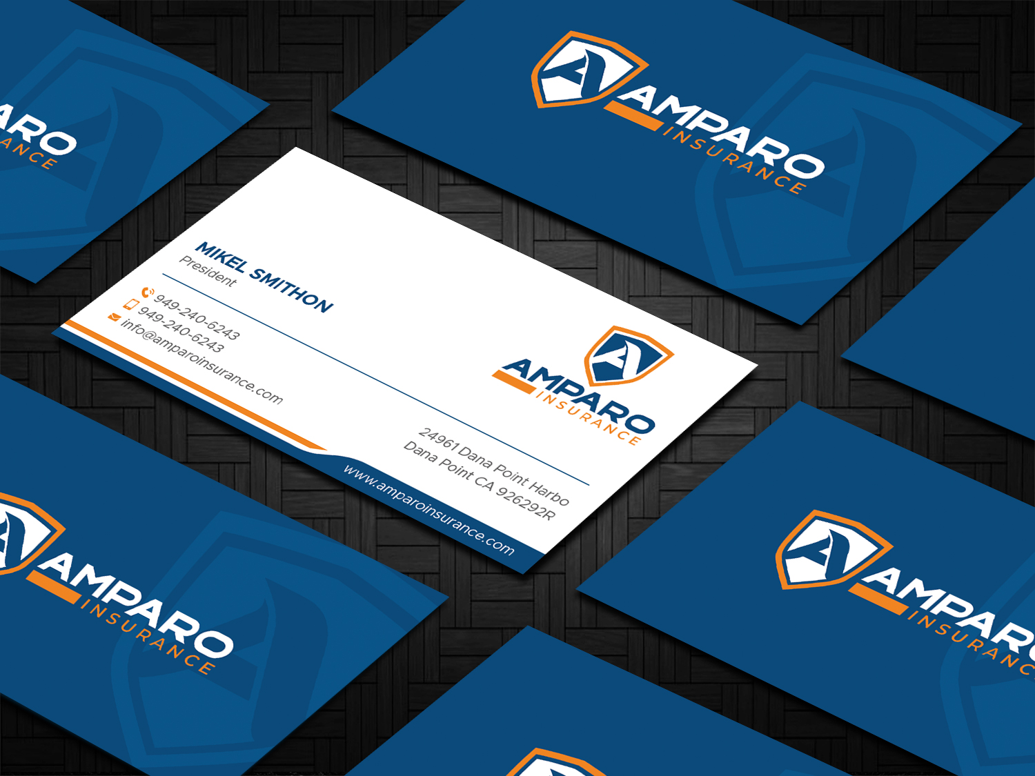 Business Card Design by DesignShout for Amparo Insurance, LLC | Design #28319236
