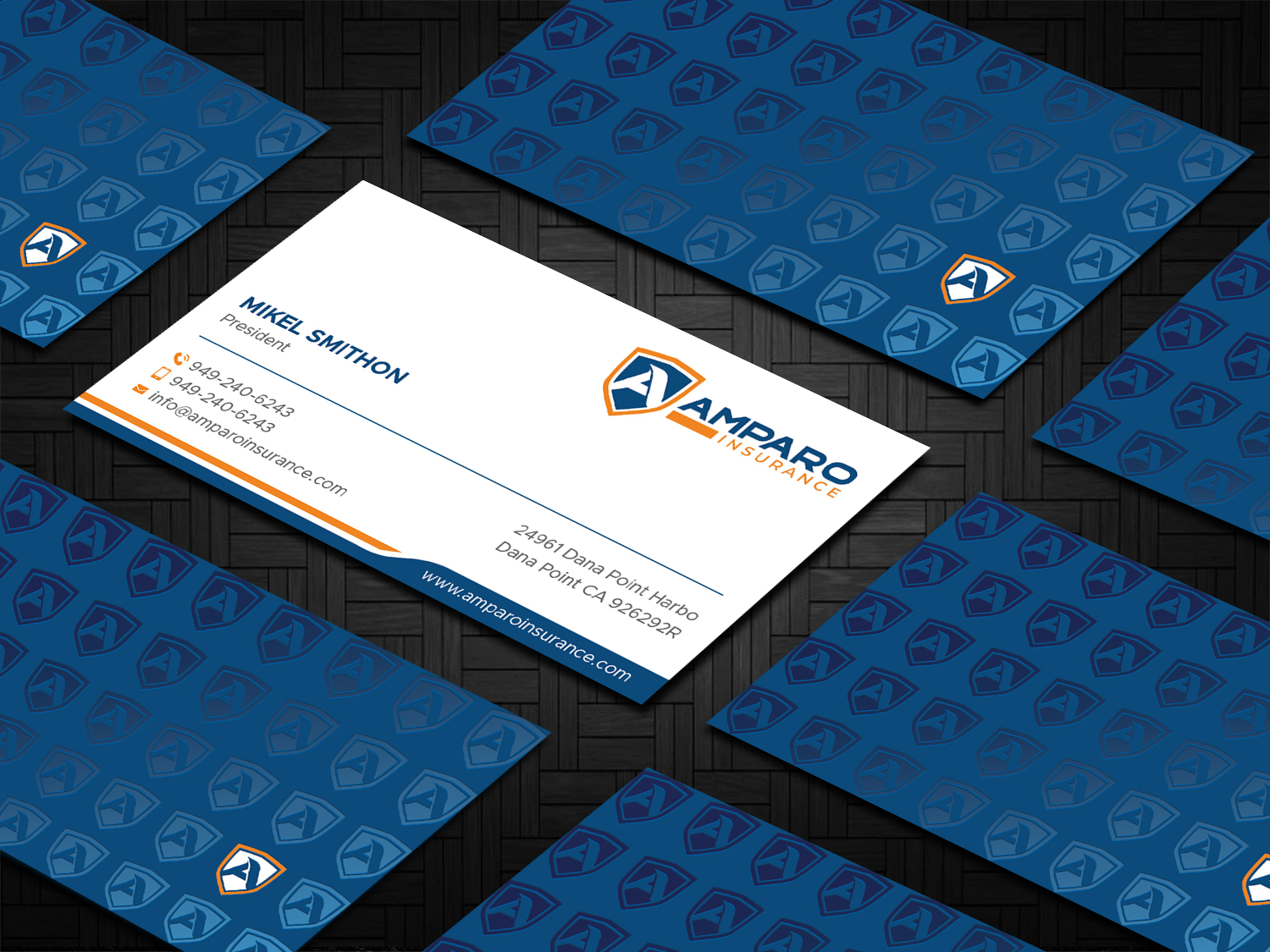 Business Card Design by DesignShout for Amparo Insurance, LLC | Design #28319237