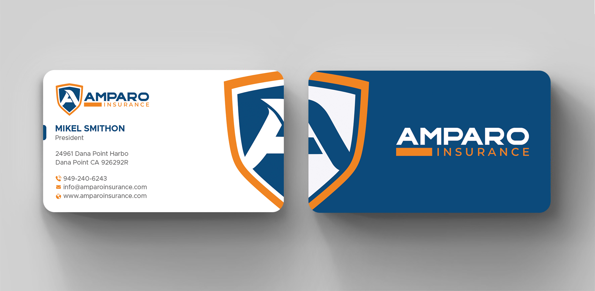 Business Card Design by DesignShout for Amparo Insurance, LLC | Design #28319265