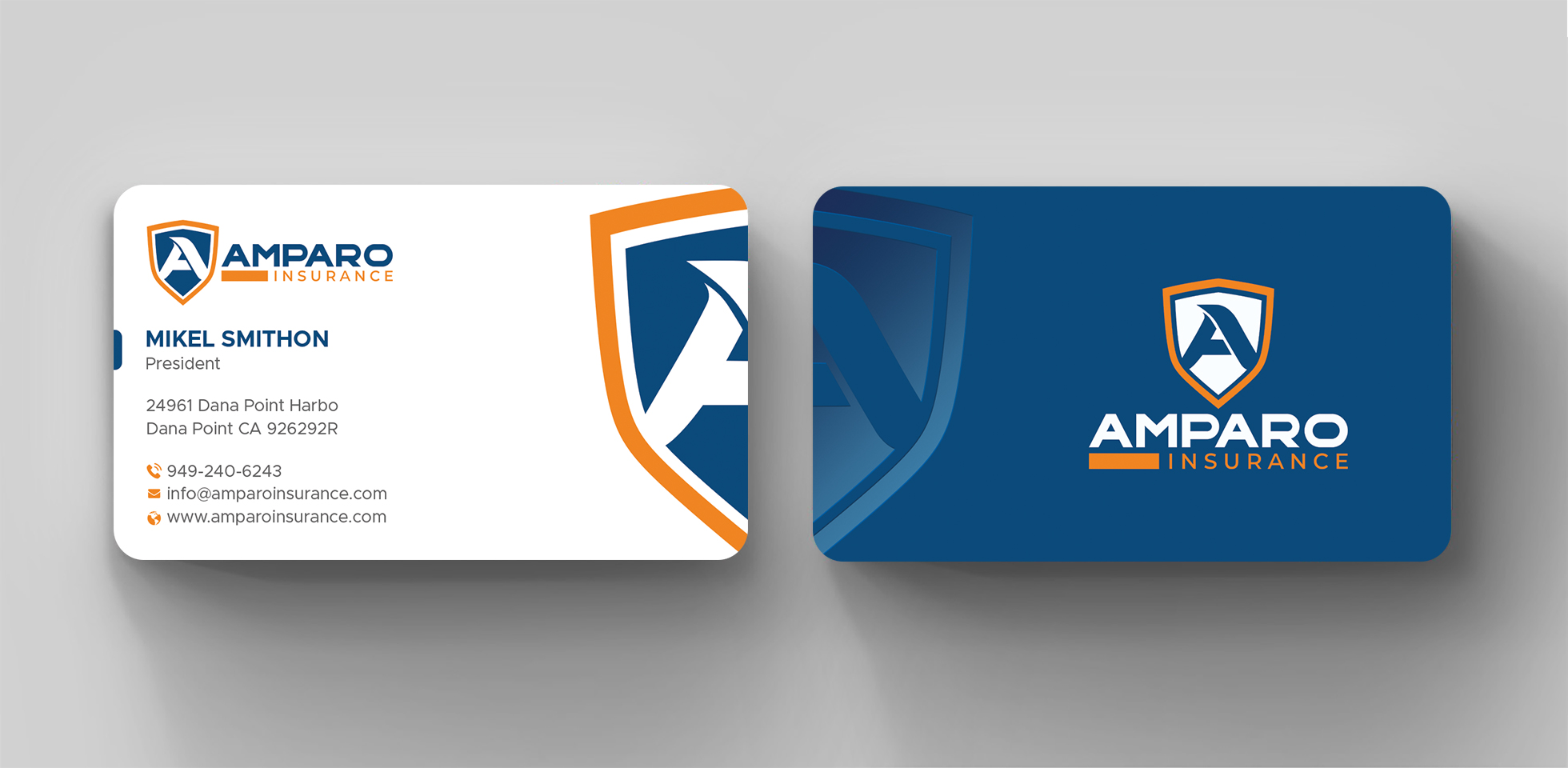 Business Card Design by DesignShout for Amparo Insurance, LLC | Design #28319267