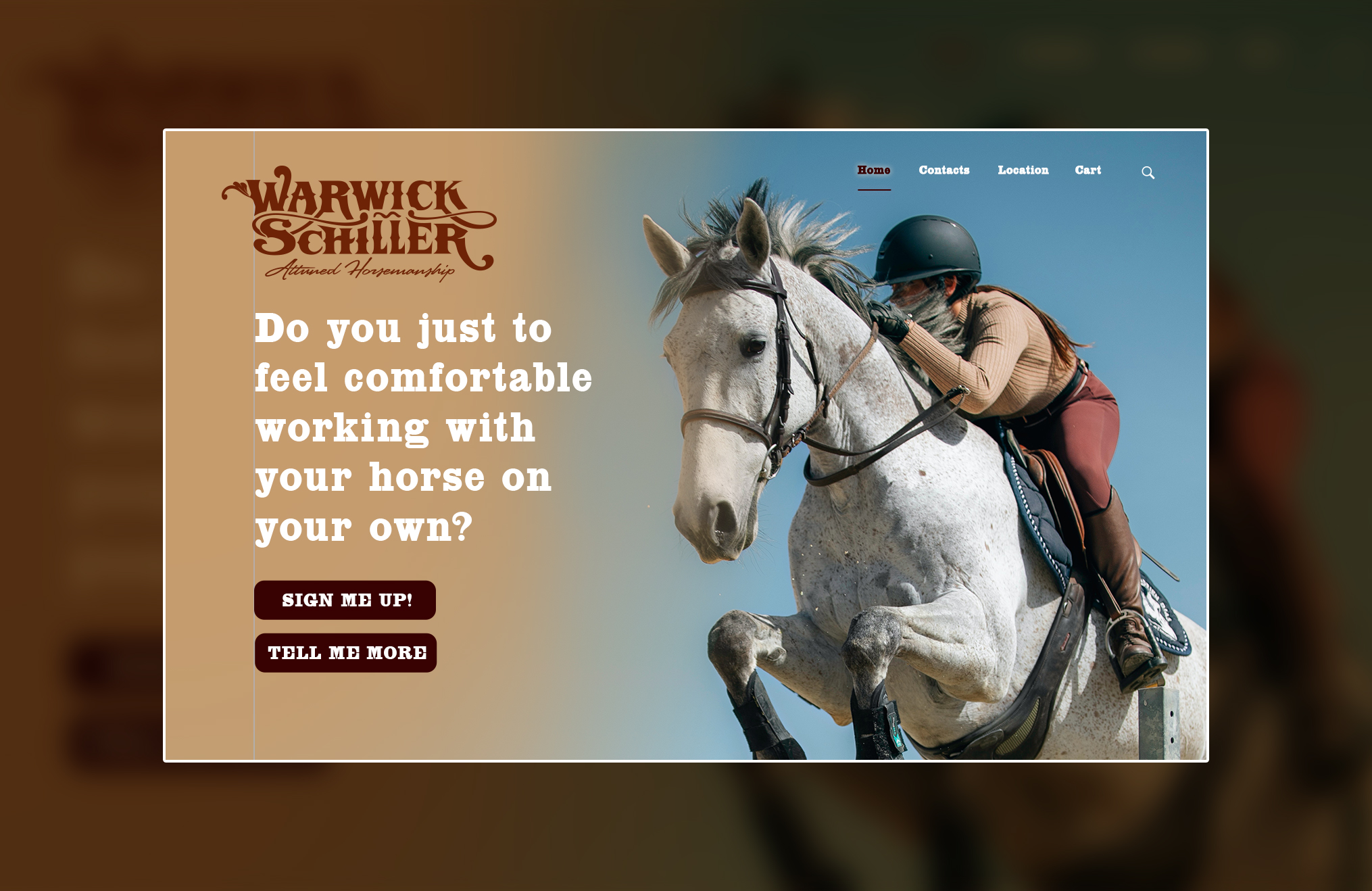 Landing Page Design by Sadia Shaky for Warwick Schiller Attuned Horsemanship | Design #28323038