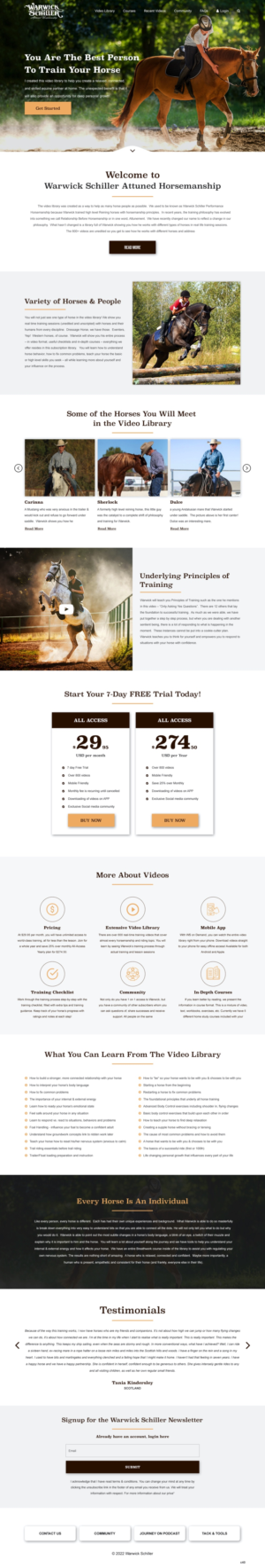 Landing Page-Design von pb für Warwick Schiller Attuned Horsemanship | Design: #28328026