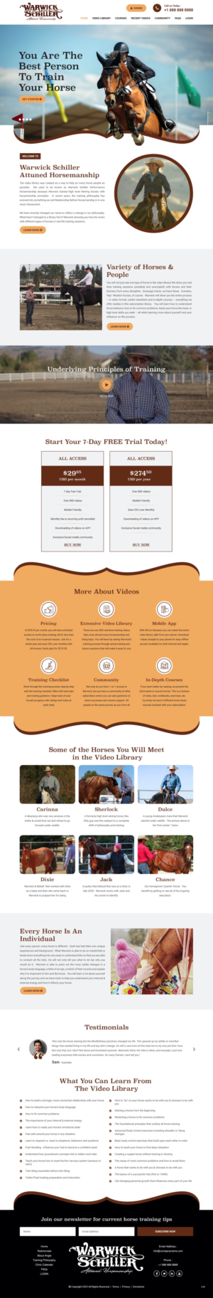 Landing Page-Design von pb für Warwick Schiller Attuned Horsemanship | Design: #28328027