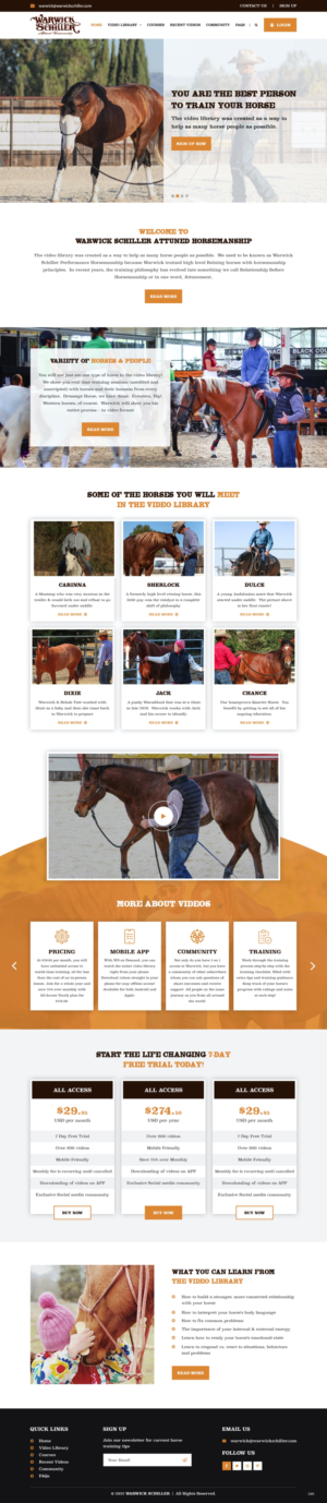 Landing Page Design by pb for Warwick Schiller Attuned Horsemanship | Design: #28328030