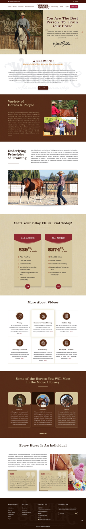 Landing Page Design by pb for Warwick Schiller Attuned Horsemanship | Design: #28328032