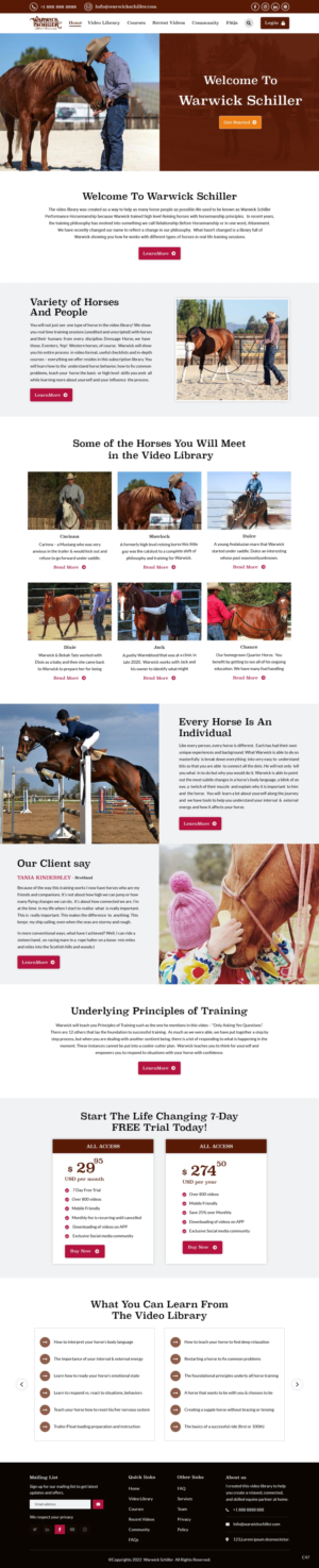 Landing Page Design by pb for Warwick Schiller Attuned Horsemanship | Design: #28328034