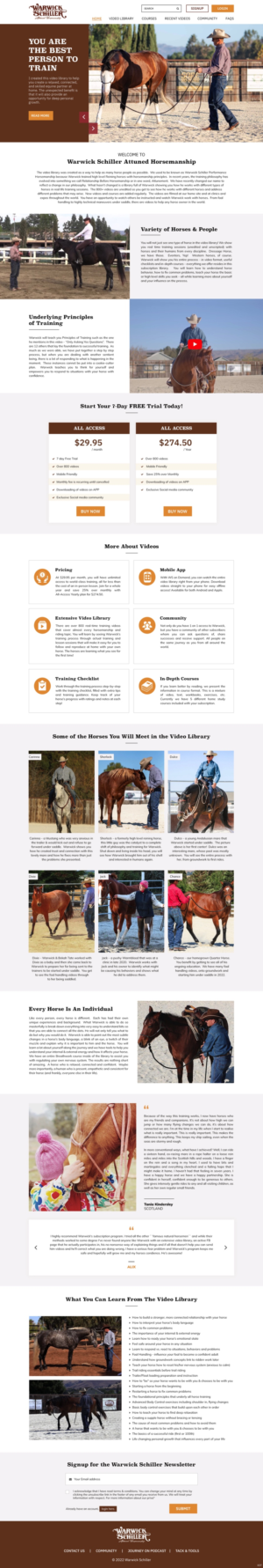 Landing Page Design by pb for Warwick Schiller Attuned Horsemanship | Design: #28328037