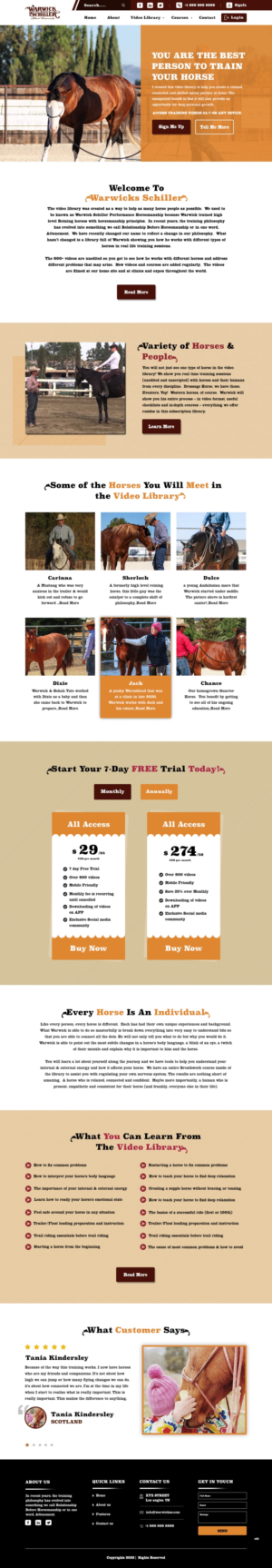 Landing Page Design by pb for Warwick Schiller Attuned Horsemanship | Design: #28328039