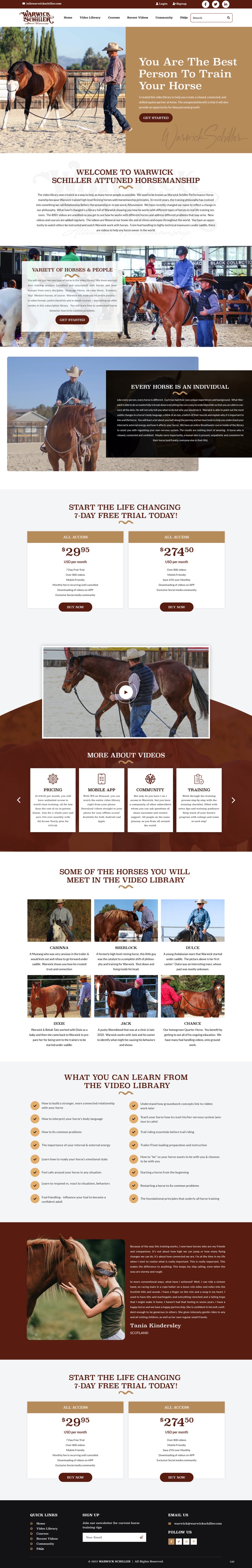 Landing Page Design by pb for Warwick Schiller Attuned Horsemanship | Design: #28341637
