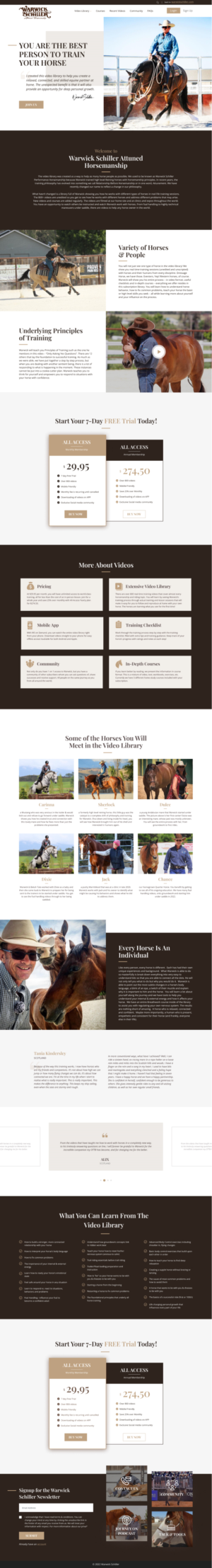 Horse Training Video Library Landing Page | Diseño de Página de Aterrizaje por *mary