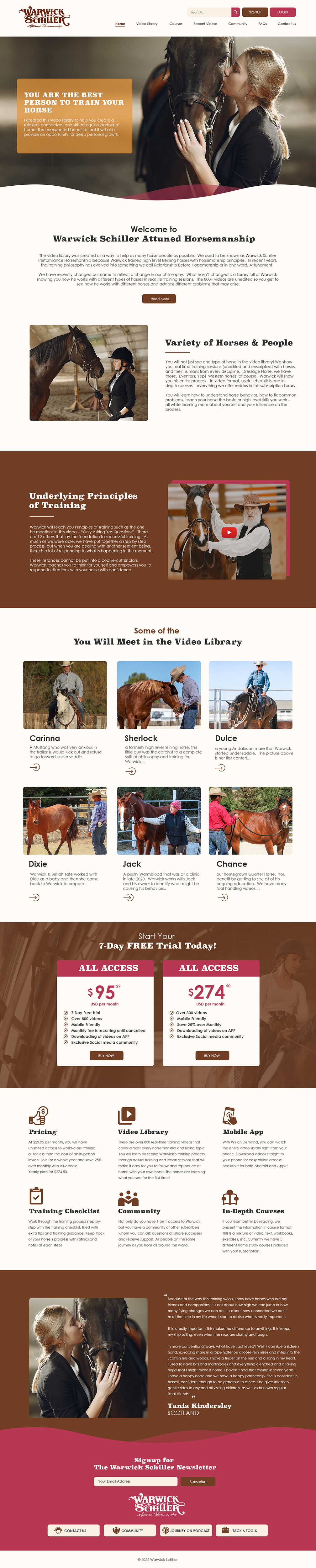 Landing Page-Design von bdesigner9 für Warwick Schiller Attuned Horsemanship | Design #28327318