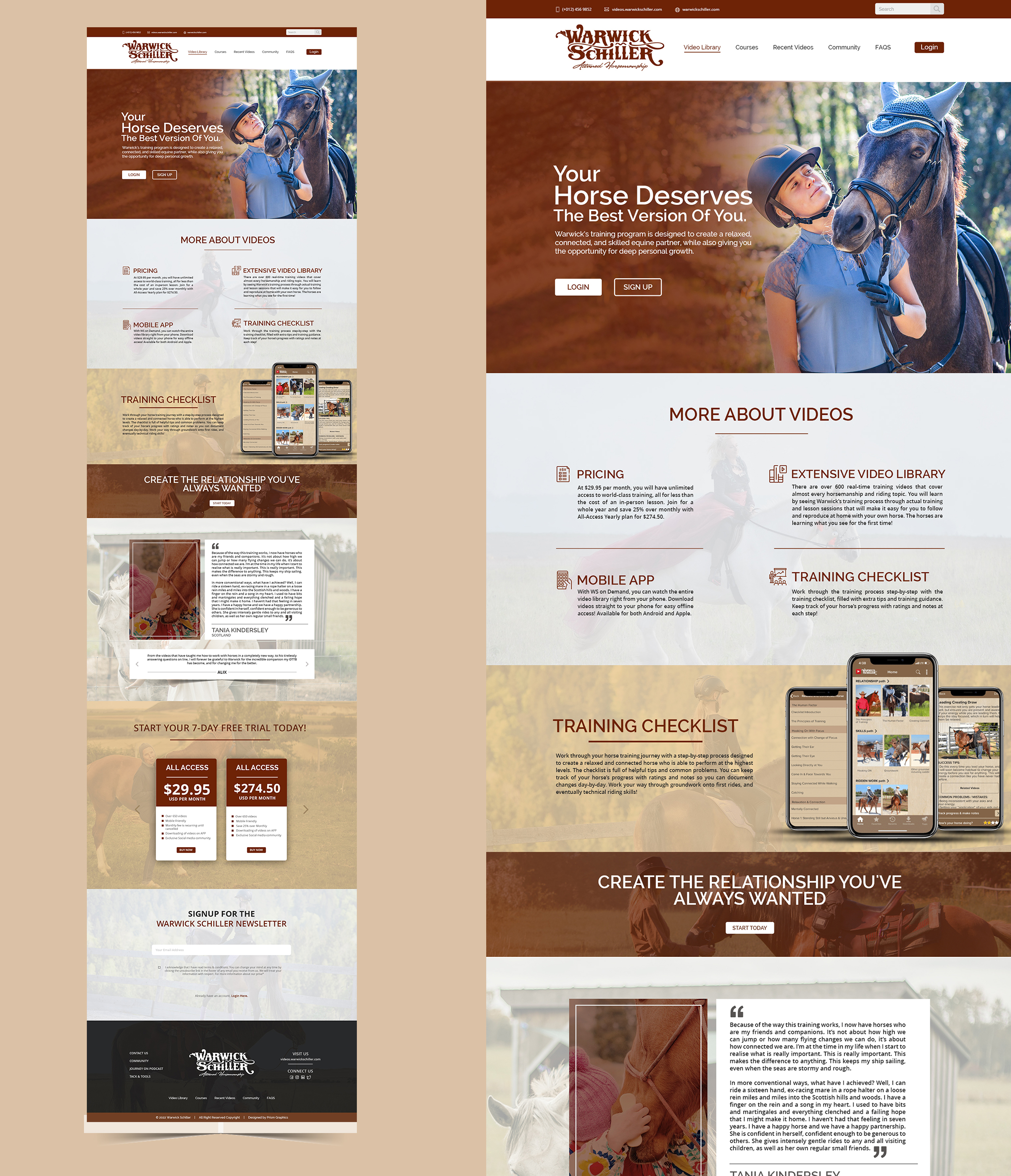 Design de Page d'Accueil par Fusionex Studio pour Warwick Schiller Attuned Horsemanship | Design #28323988