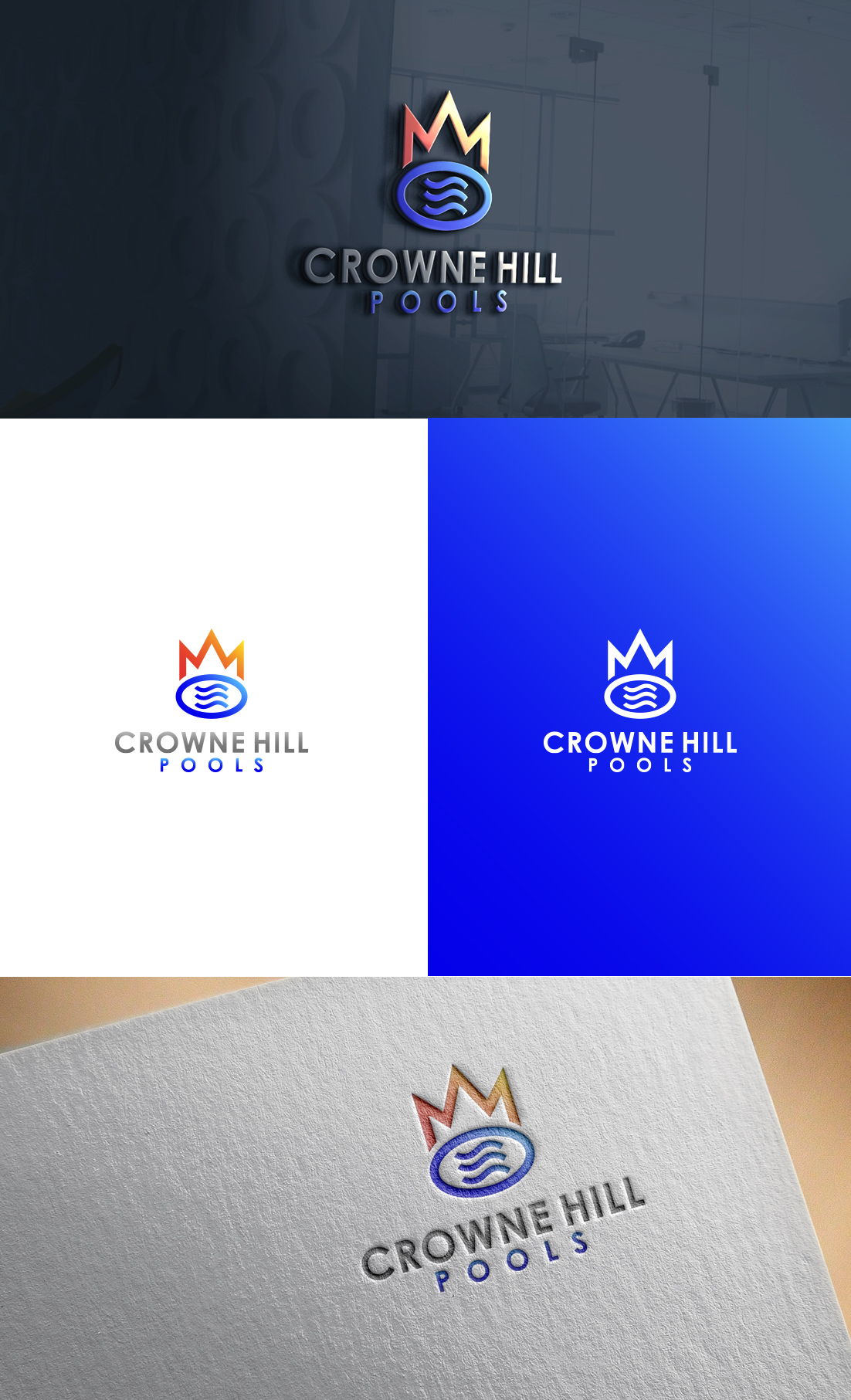 Logo Design by GLDesigns for Crowne Hill Pool Service  | Design #28332285
