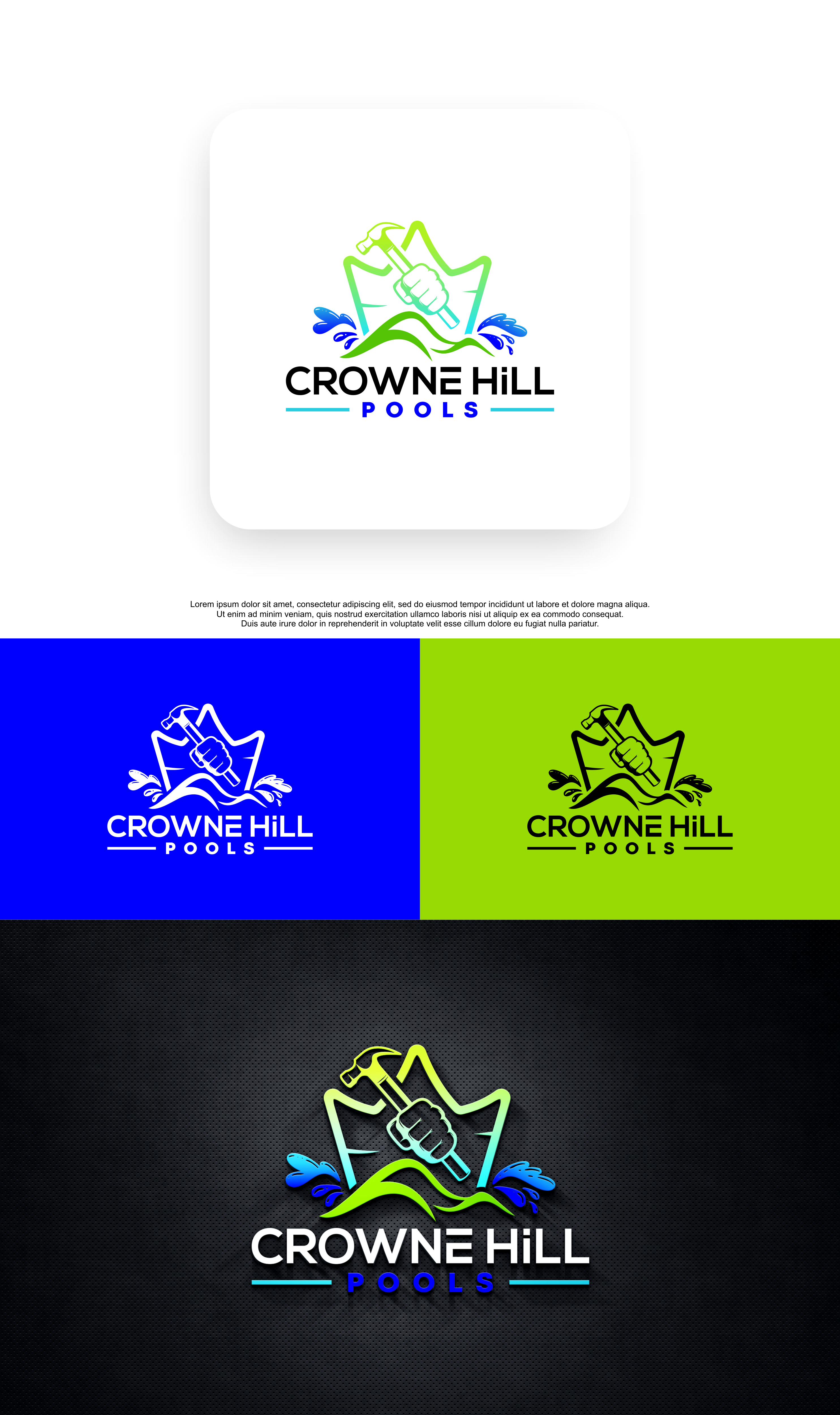 Logo Design by QILLASOFT-Design for Crowne Hill Pool Service  | Design #28348577