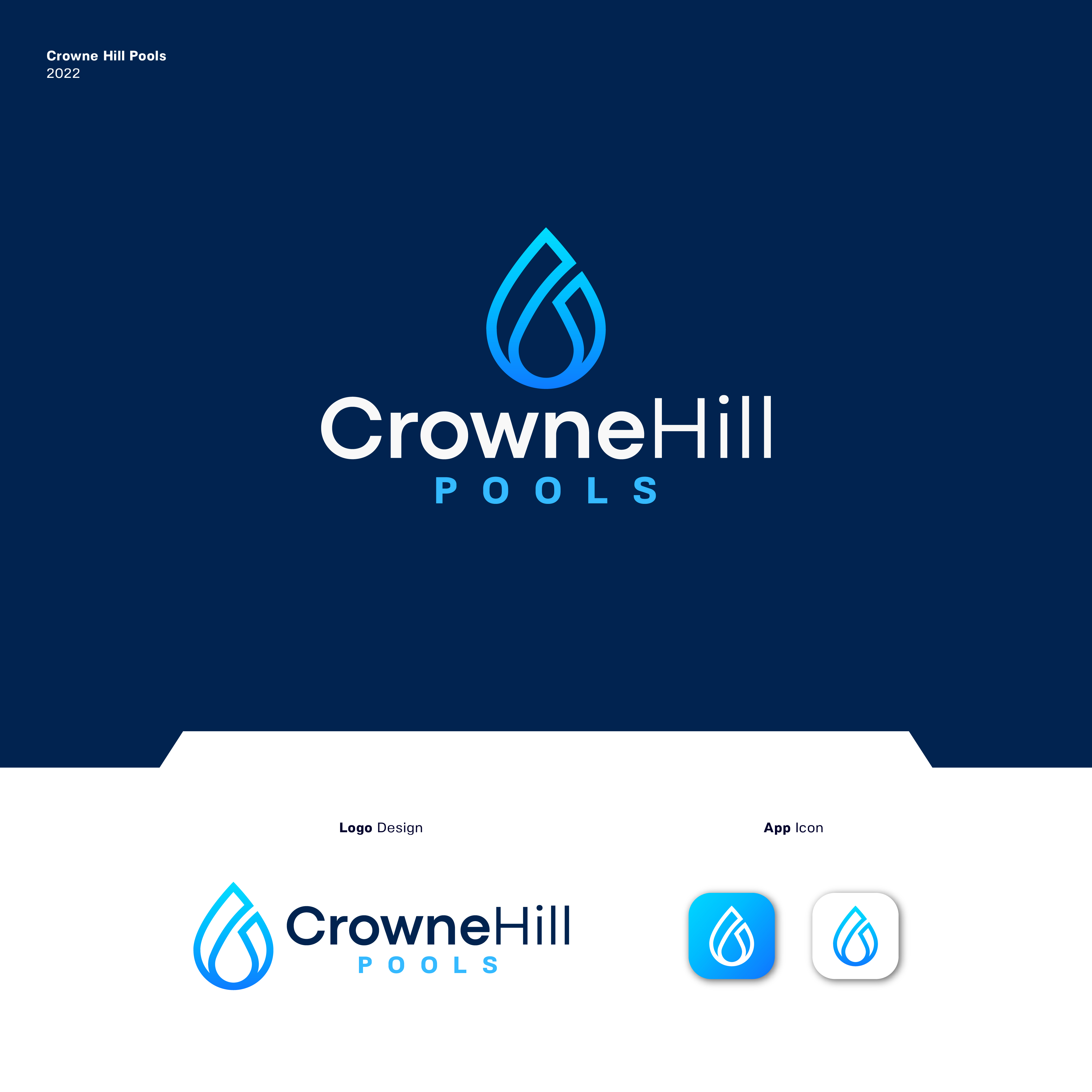 Logo Design by JBalloon Design for Crowne Hill Pool Service  | Design #28337055