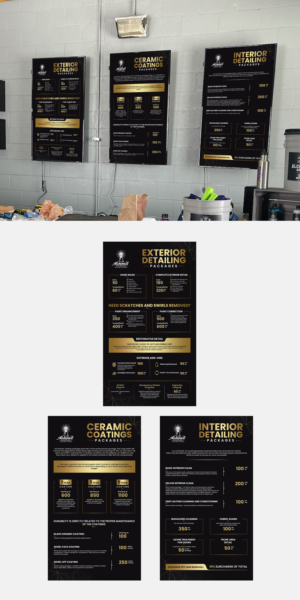 Digital Price Menus for Detail Shop | Signage Design by ZeneFashions