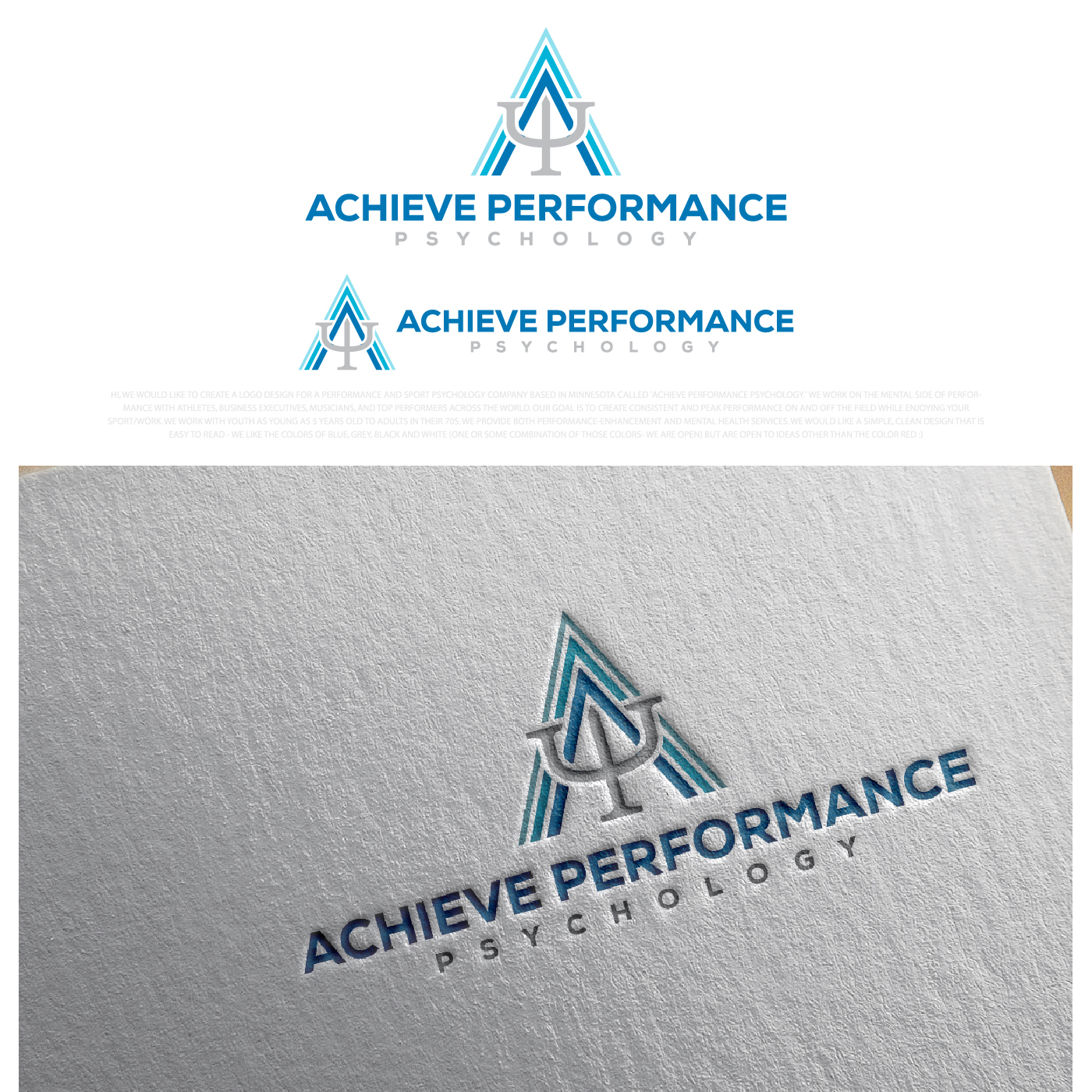 Logo Design by sangeloenriquez for Achieve Performance Psychology | Design #28339799