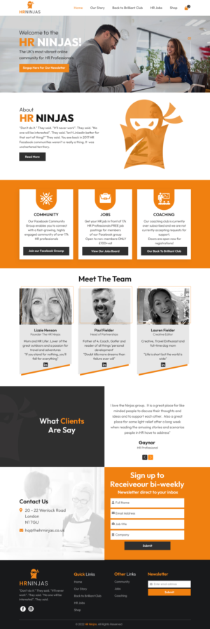 HR Ninjas WIX Design Project - website for HR Professional Community | Wix Design by sai.designer87
