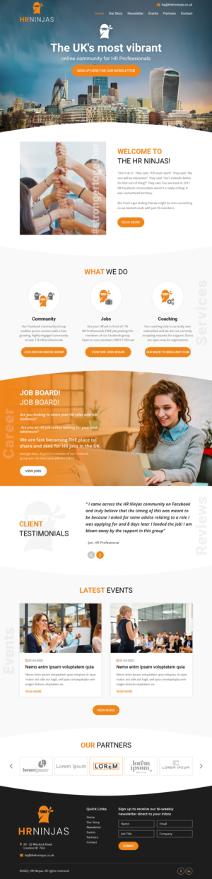 HR Ninjas WIX Design Project - website for HR Professional Community | Wix Design by Starlyn DS