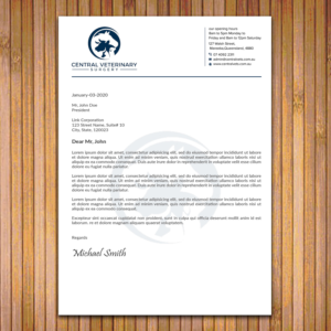 Letterhead Design by sadikul islam for Central Veterinary Surgery | Design: #28351581