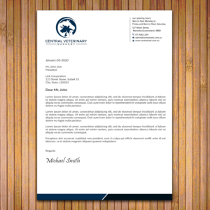 Letterhead Design by sadikul islam for Central Veterinary Surgery | Design: #28351763