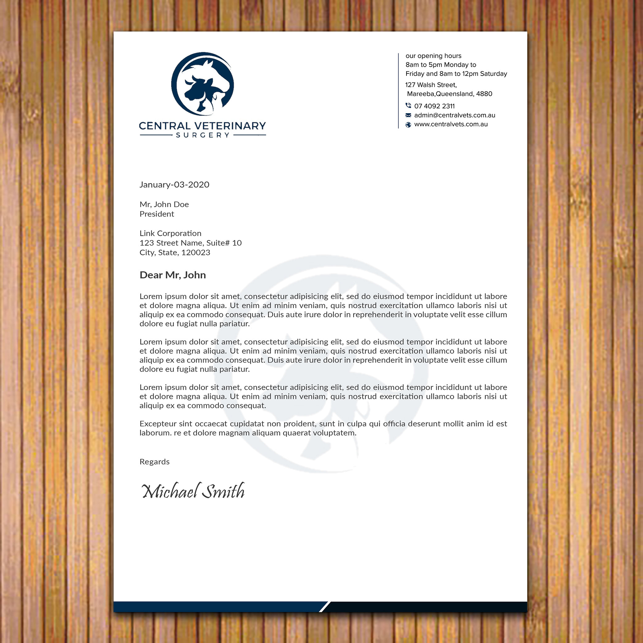 Diseño de Membrete por sadikul islam para Central Veterinary Surgery | Diseño #28351786