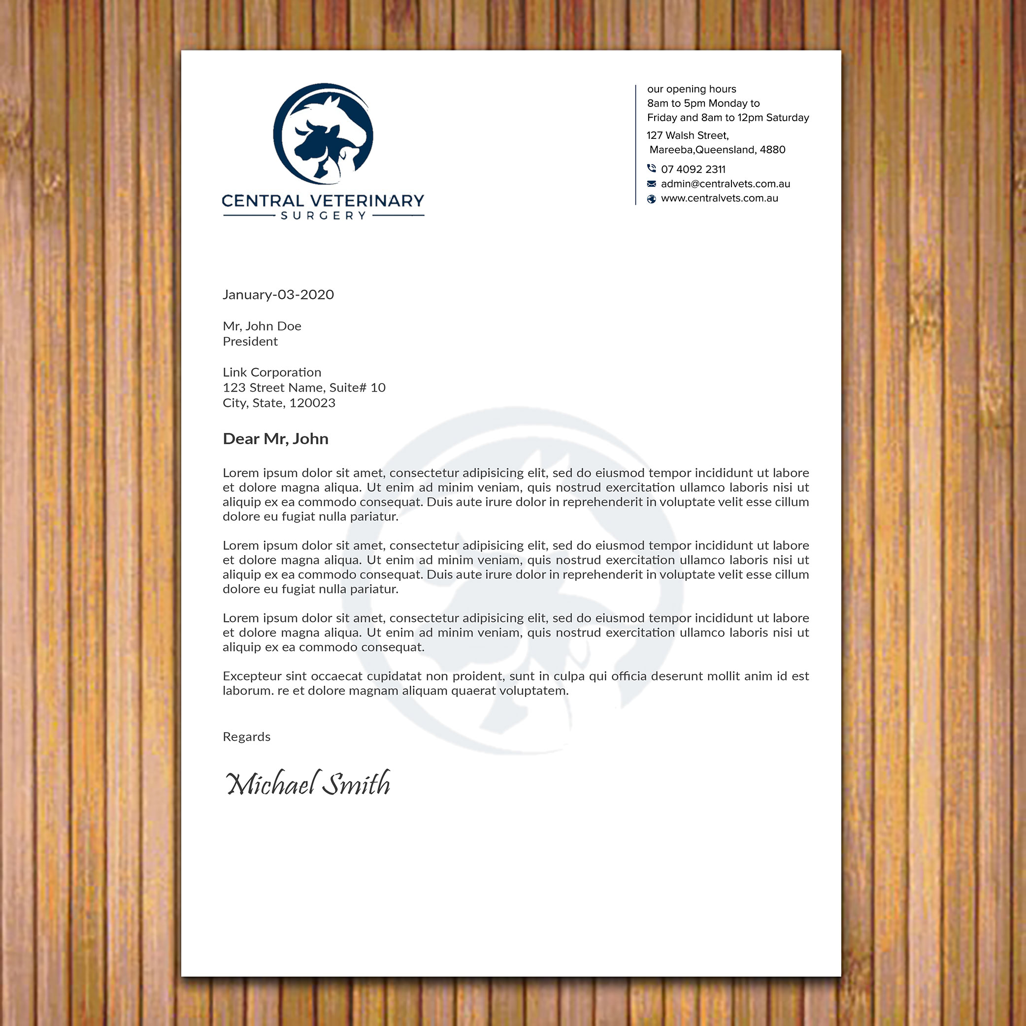 Diseño de Membrete por sadikul islam para Central Veterinary Surgery | Diseño #28351789