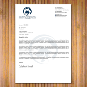 Diseño de Membrete por sadikul islam para Central Veterinary Surgery | Diseño: #28351789