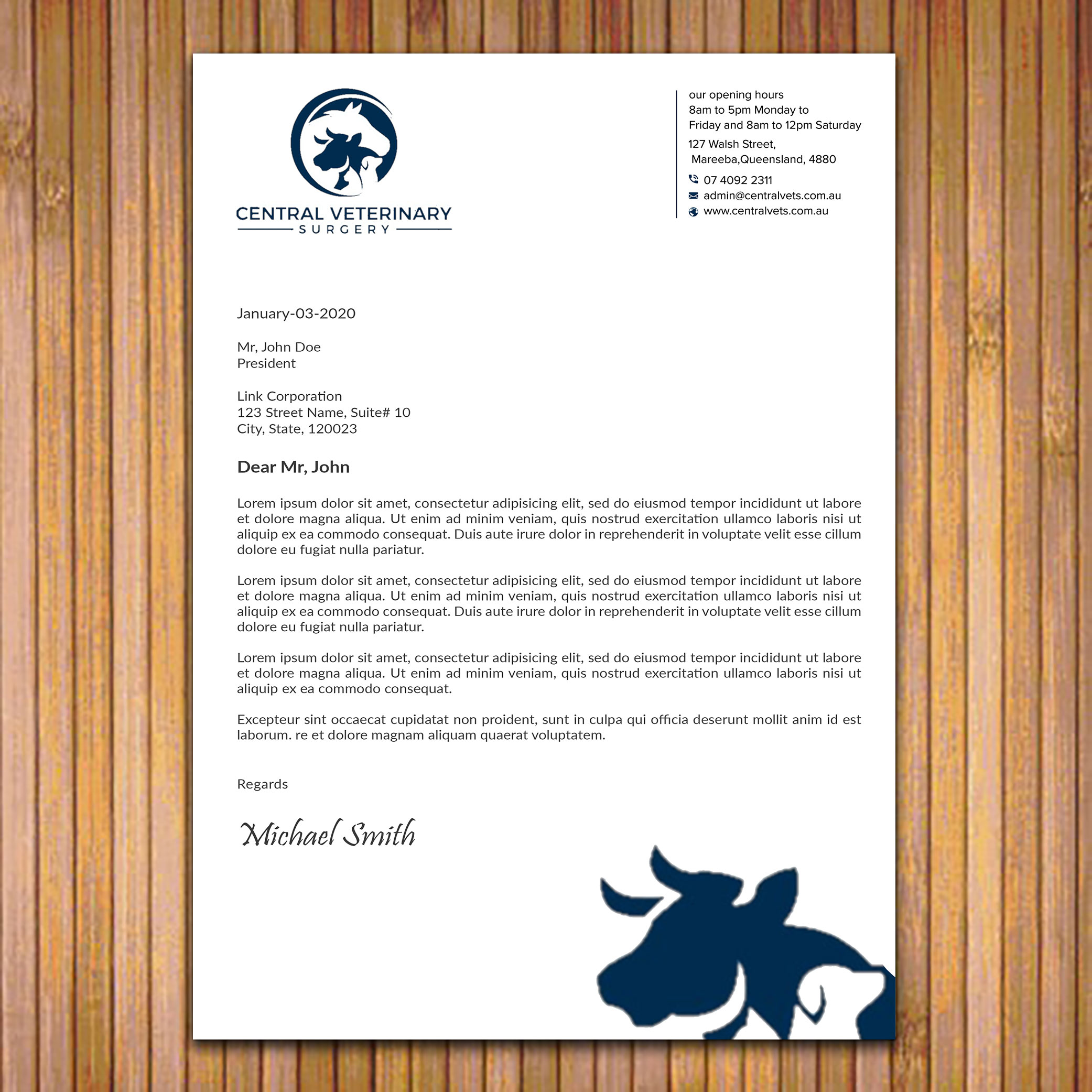 Diseño de Membrete por sadikul islam para Central Veterinary Surgery | Diseño #28351791