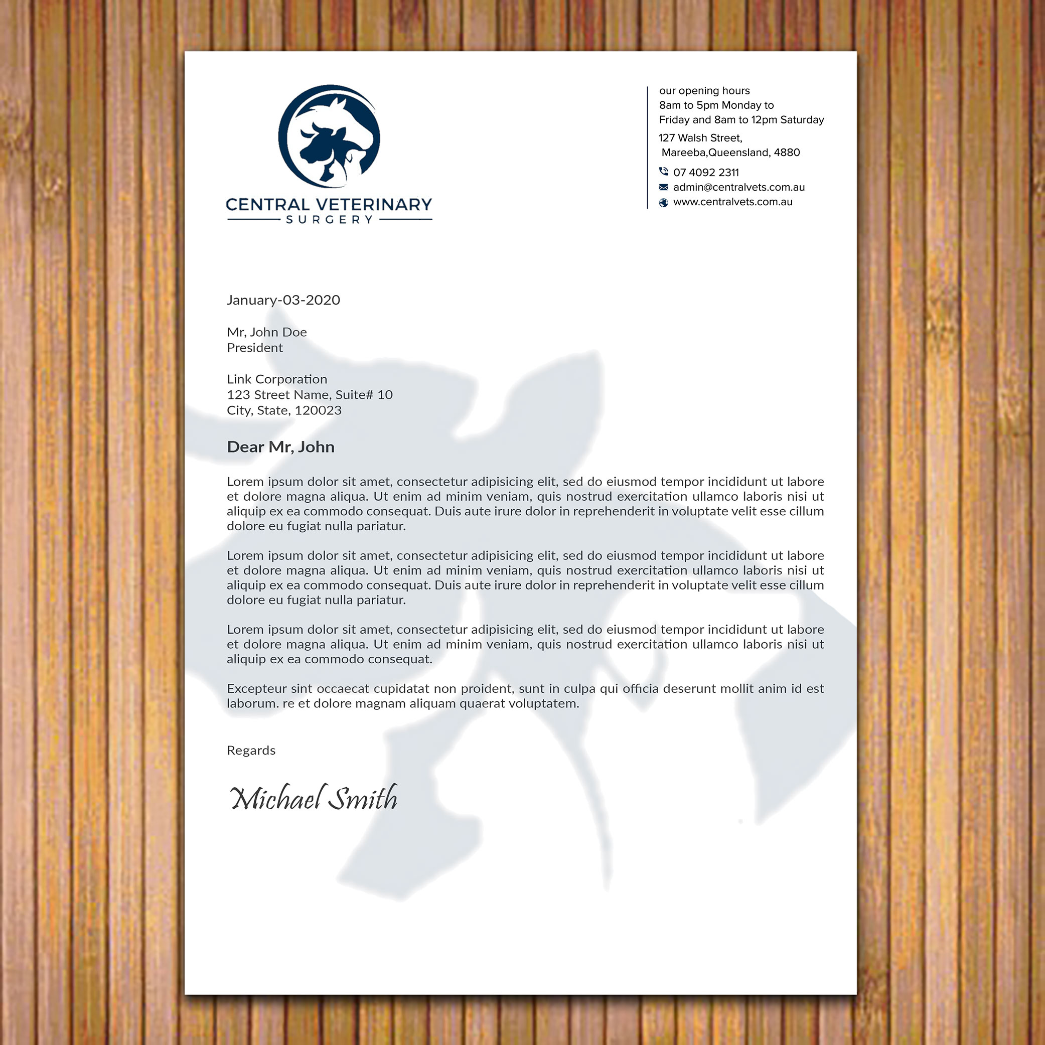 Diseño de Membrete por sadikul islam para Central Veterinary Surgery | Diseño #28351799