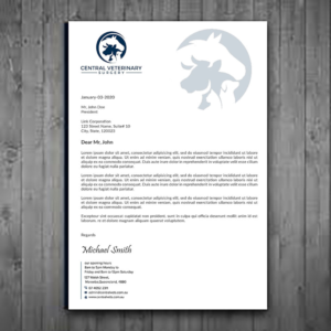 Letterhead Design by sadikul islam for Central Veterinary Surgery | Design: #28352441