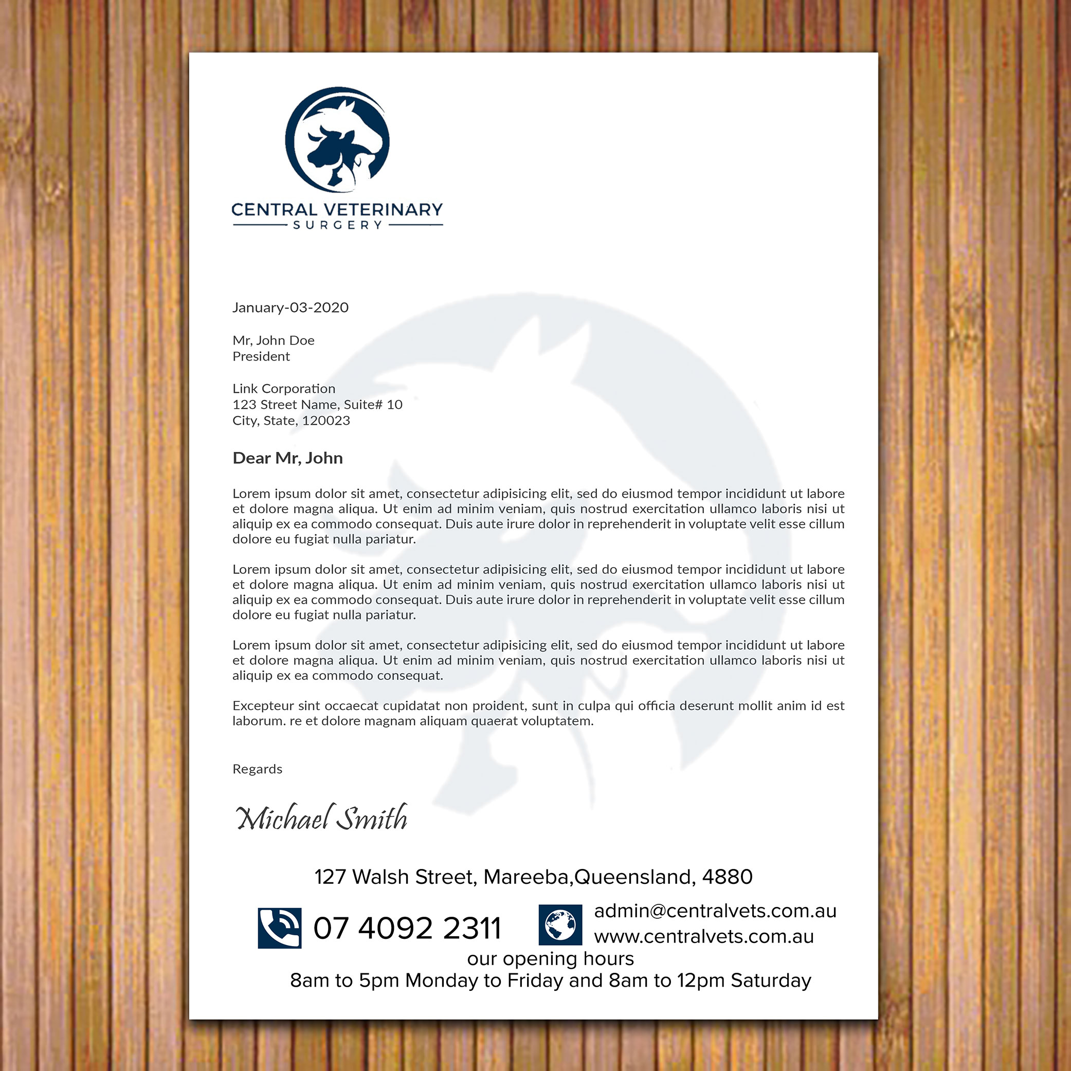 Briefkopf-Design von sadikul islam für Central Veterinary Surgery | Design #28352453