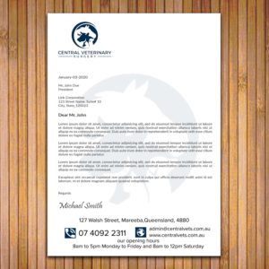 Letterhead Design by sadikul islam for Central Veterinary Surgery | Design: #28352453