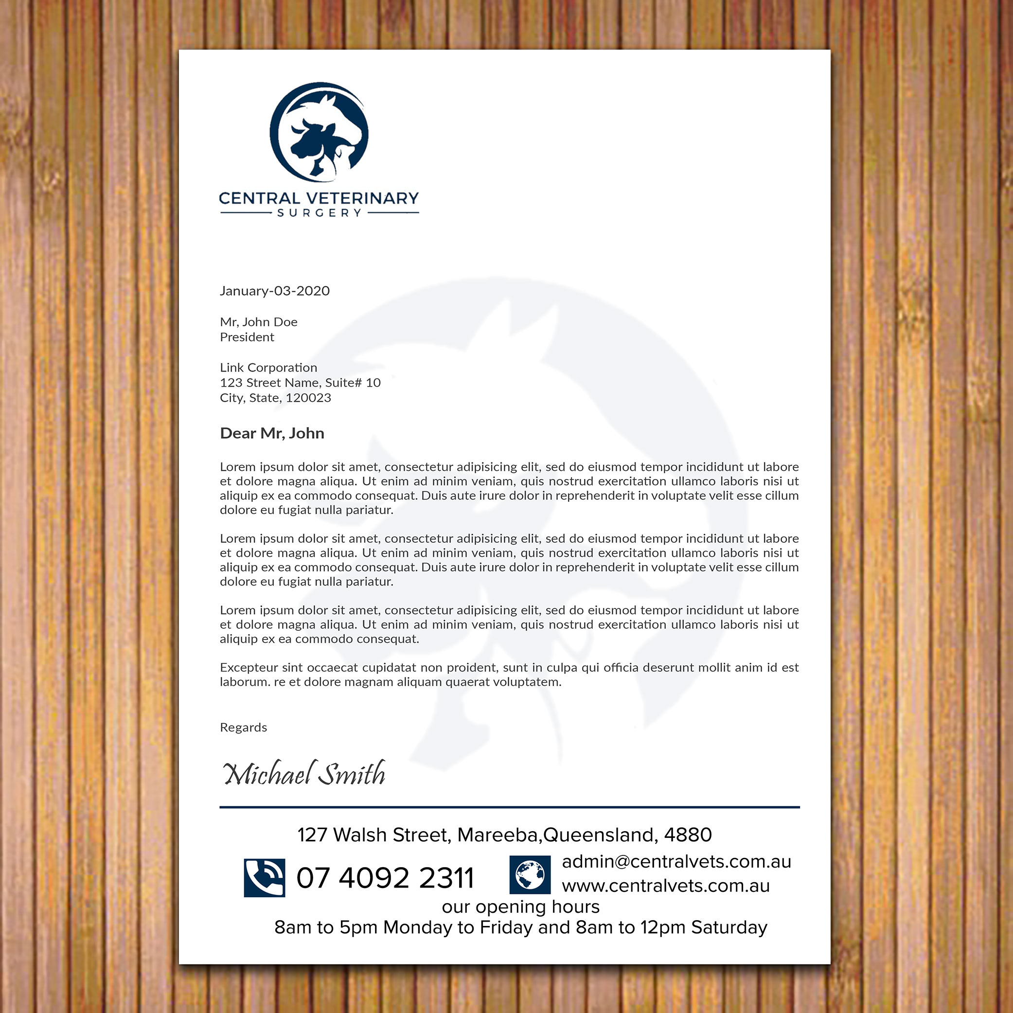 Briefkopf-Design von sadikul islam für Central Veterinary Surgery | Design #28352462