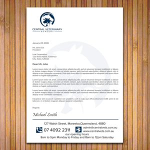 Letterhead Design by sadikul islam for Central Veterinary Surgery | Design: #28352462