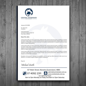 Letterhead Design by sadikul islam for Central Veterinary Surgery | Design: #28352466