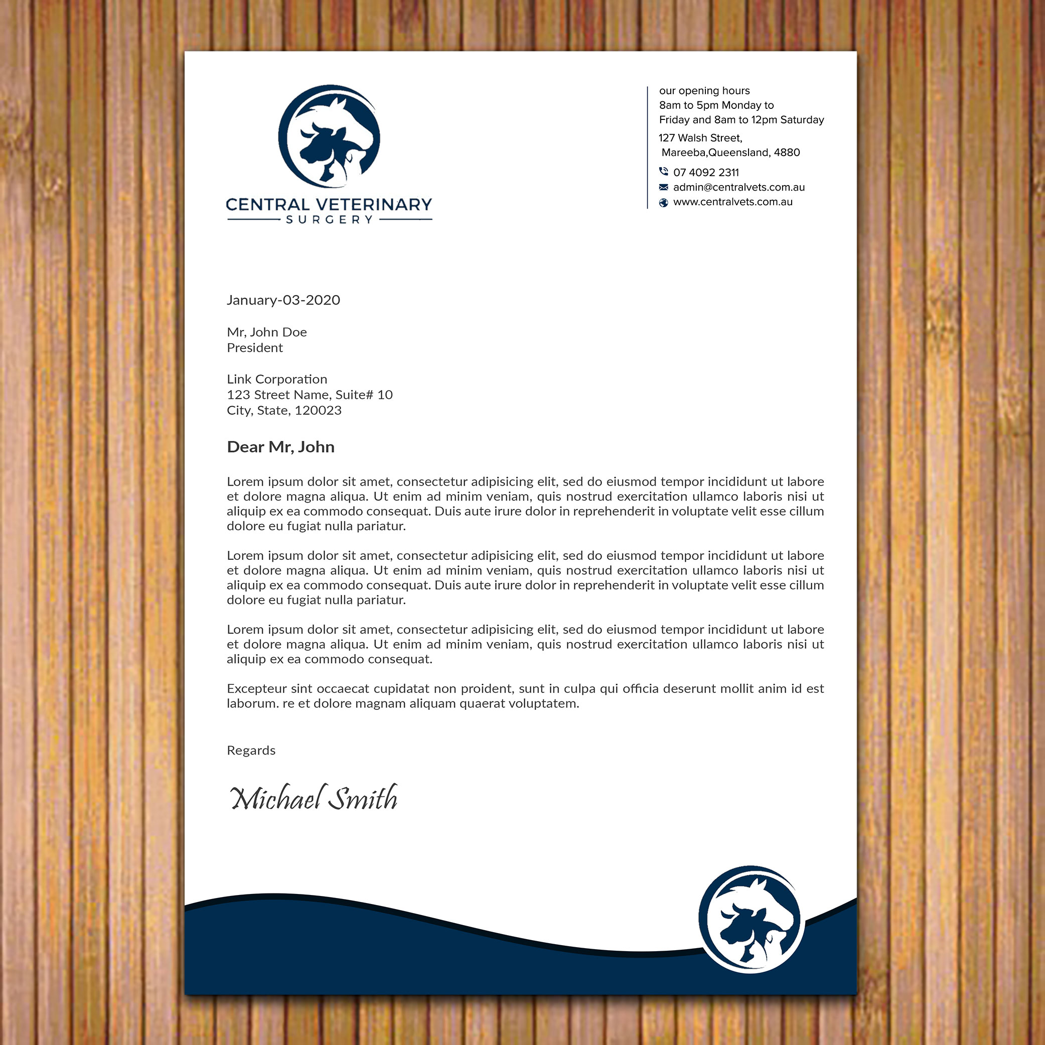 Letterhead Design by sadikul islam for Central Veterinary Surgery | Design #28352479