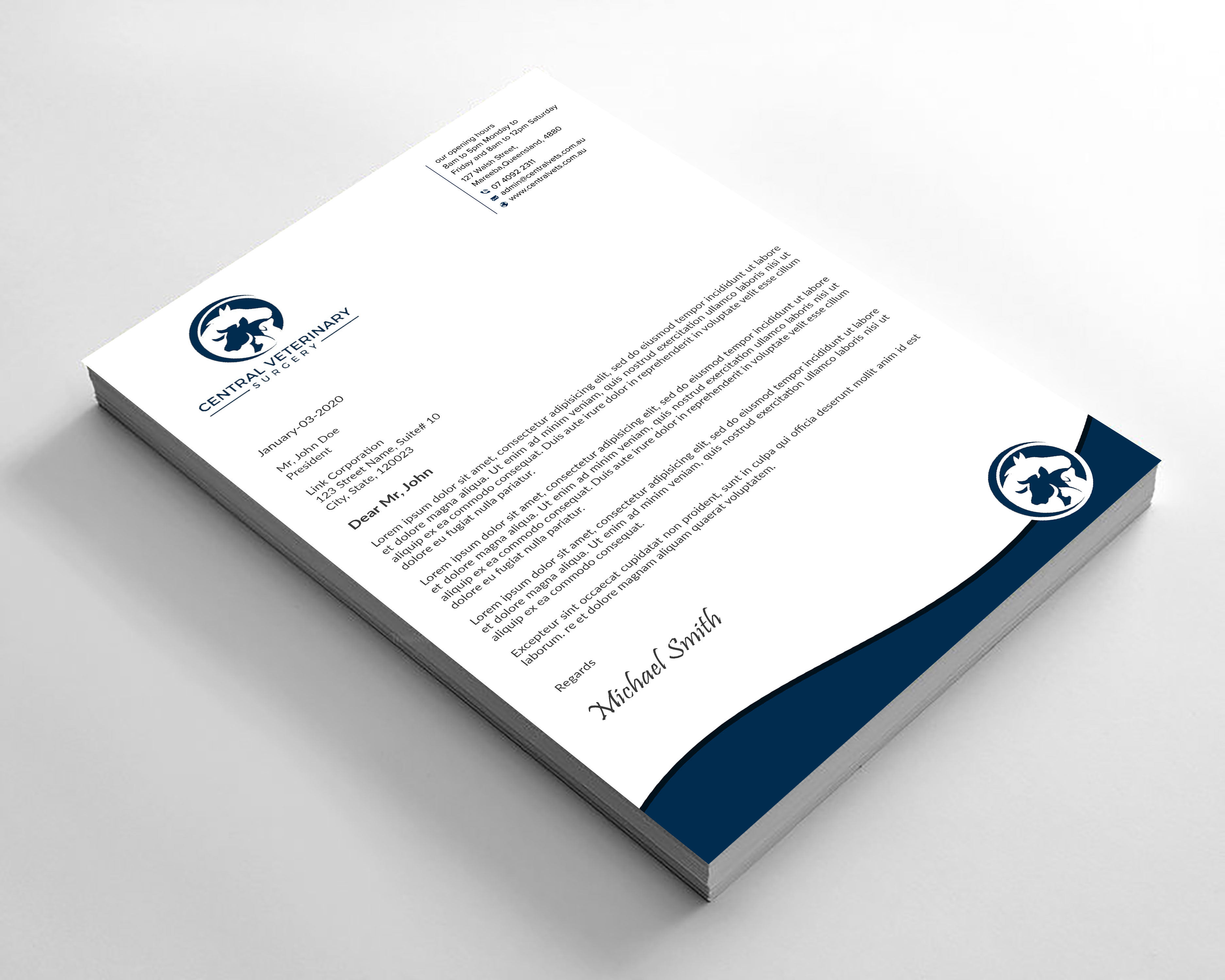 Letterhead Design by sadikul islam for Central Veterinary Surgery | Design #28352480