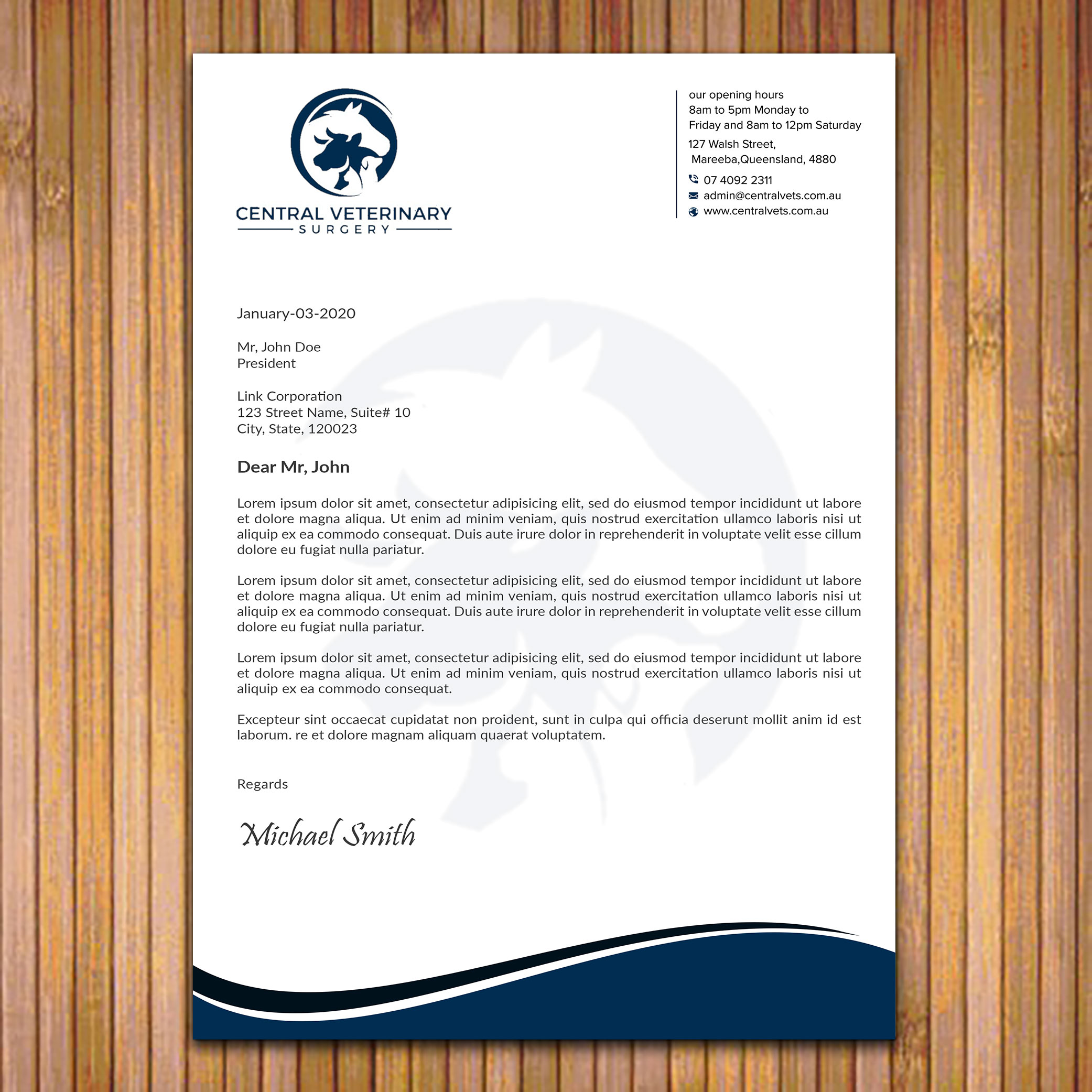 Letterhead Design by sadikul islam for Central Veterinary Surgery | Design #28352495