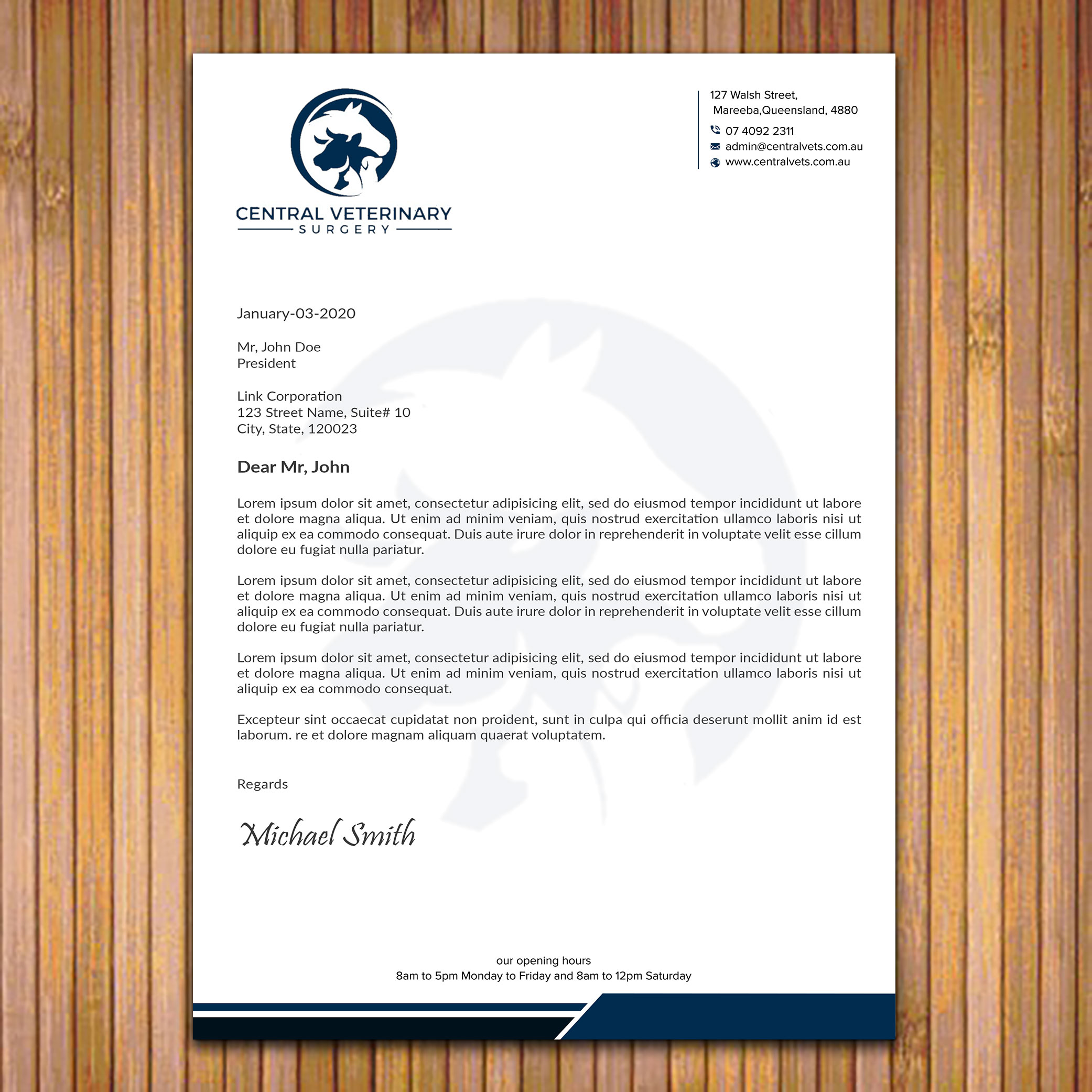 Letterhead Design by sadikul islam for Central Veterinary Surgery | Design #28354117