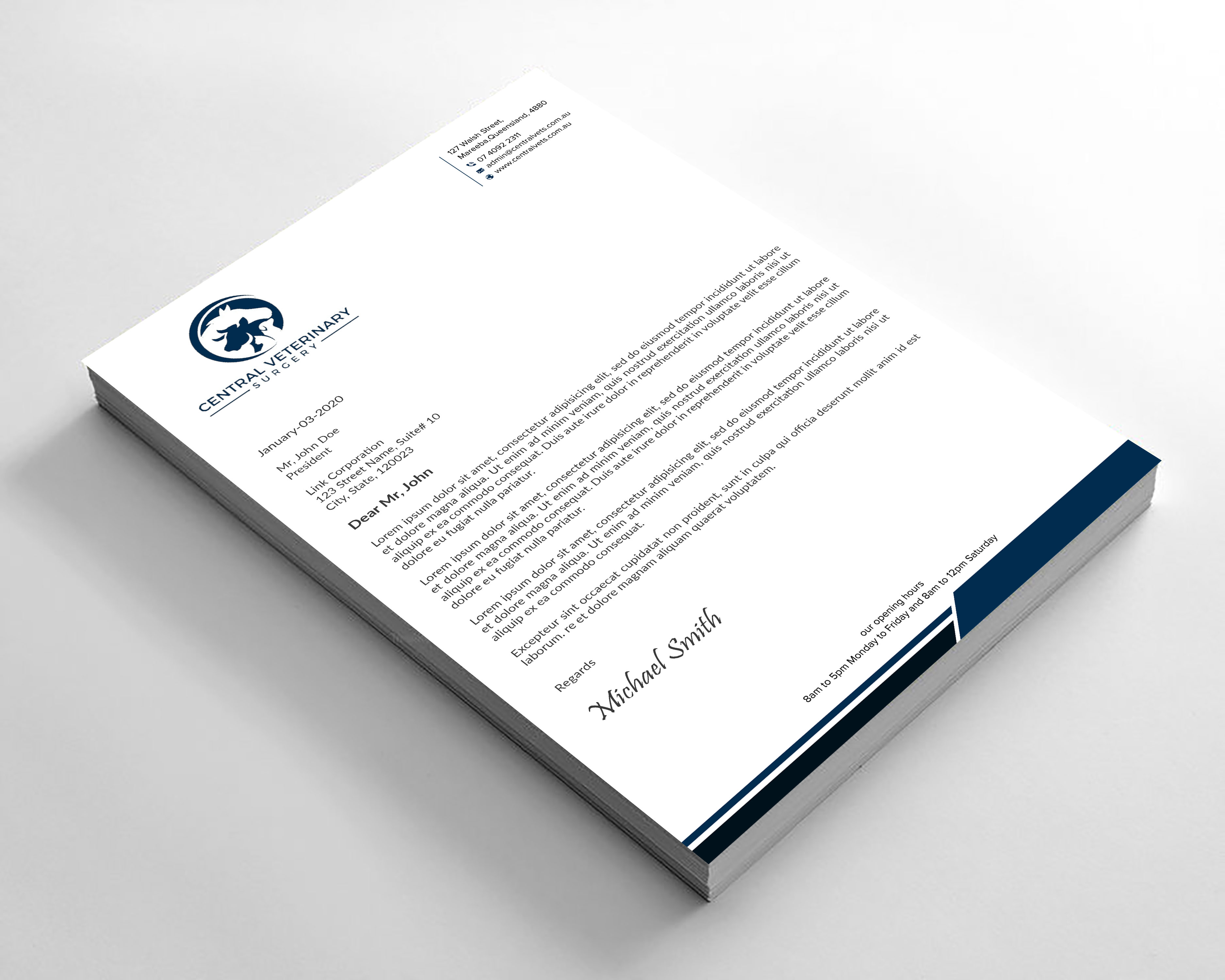 Letterhead Design by sadikul islam for Central Veterinary Surgery | Design #28354119