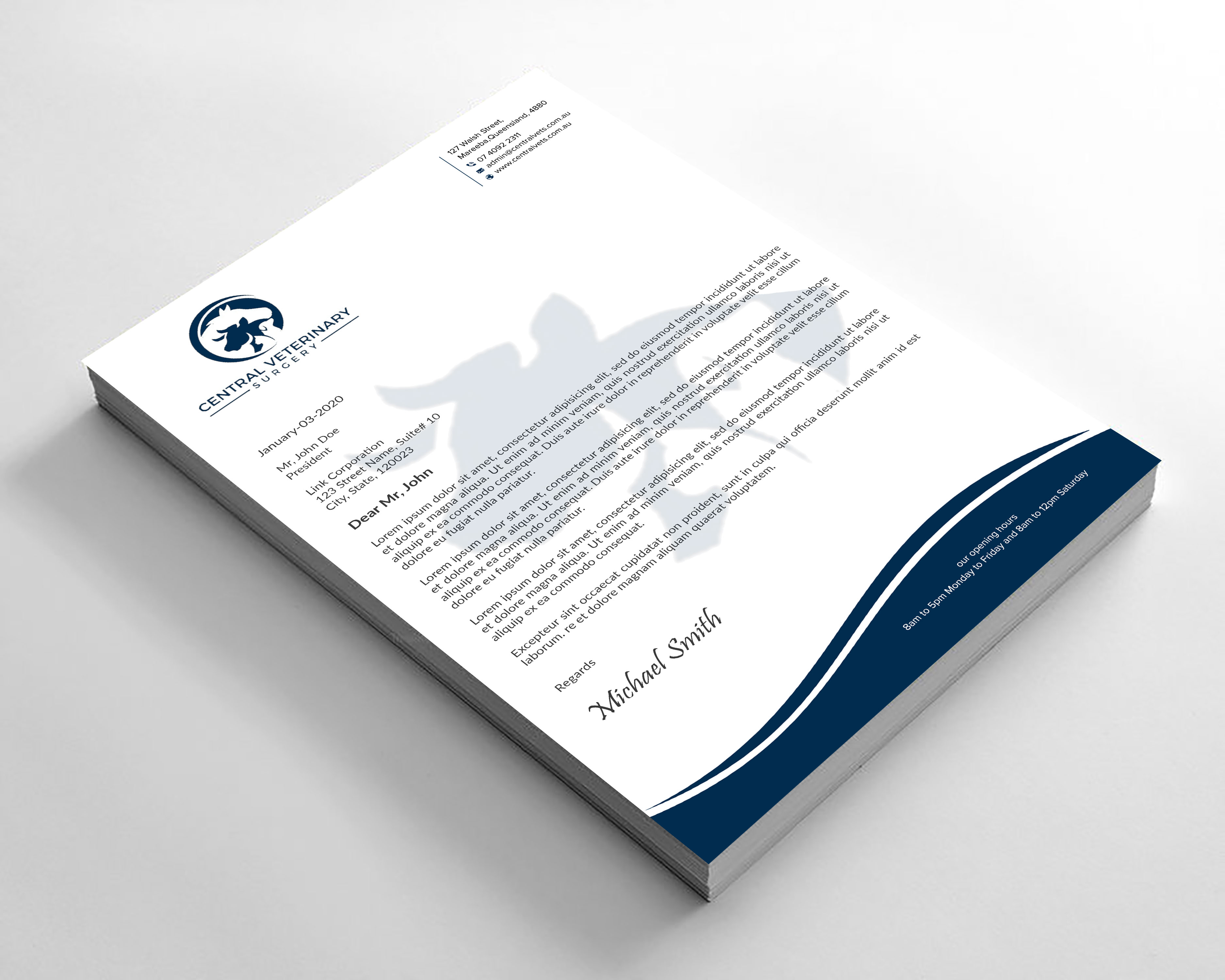 Diseño de Membrete por sadikul islam para Central Veterinary Surgery | Diseño #28354239