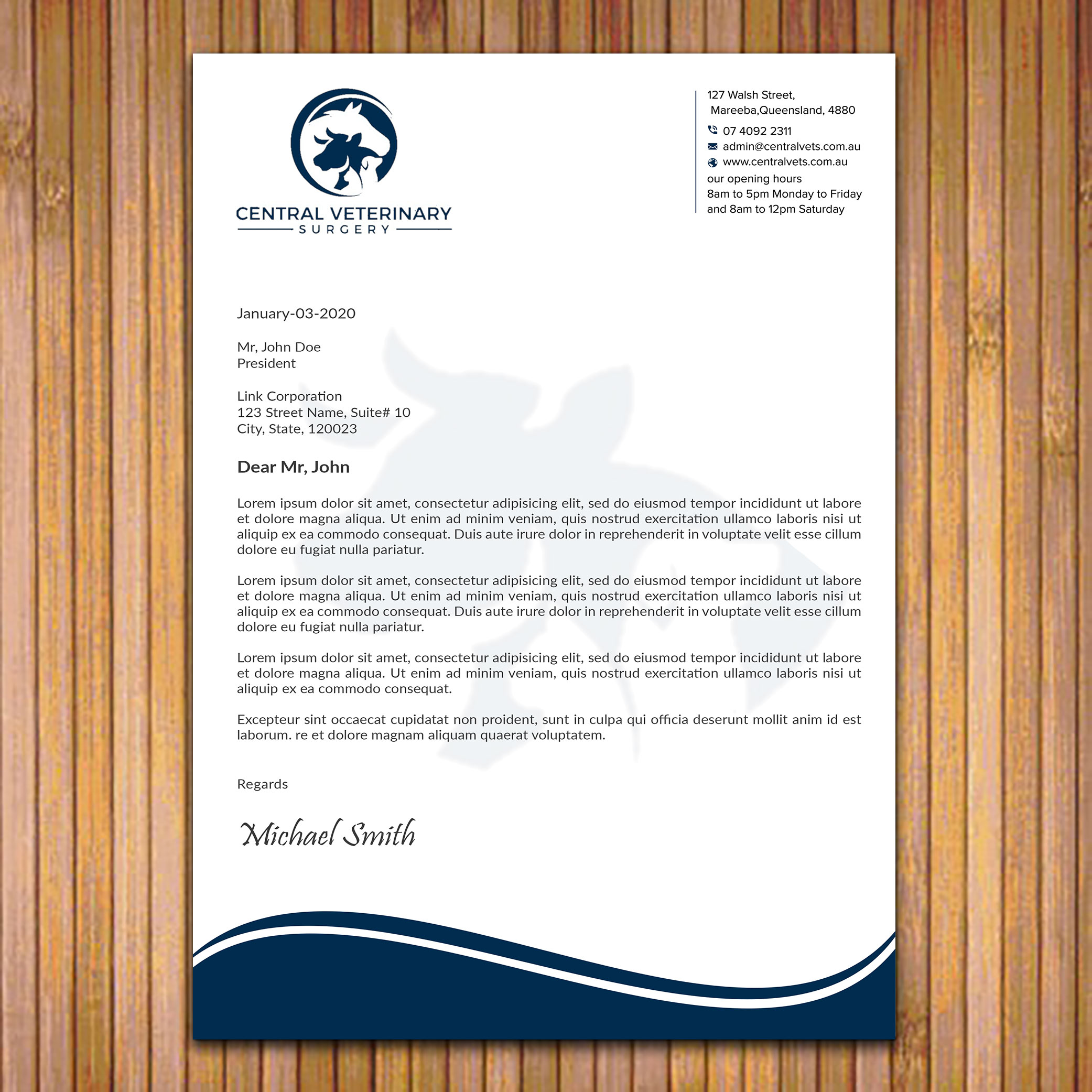 Letterhead Design by sadikul islam for Central Veterinary Surgery | Design #28354248