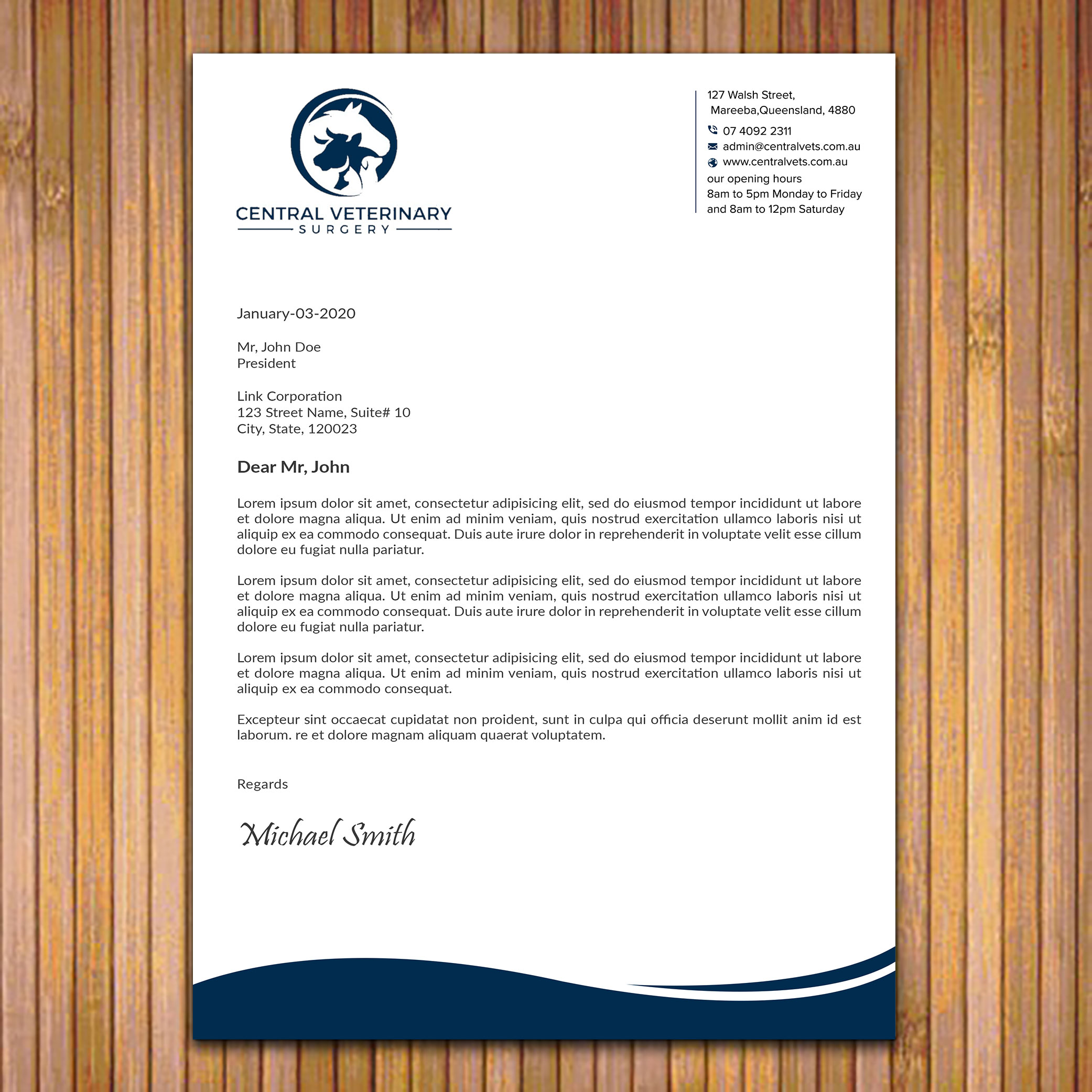 Letterhead Design by sadikul islam for Central Veterinary Surgery | Design #28354252