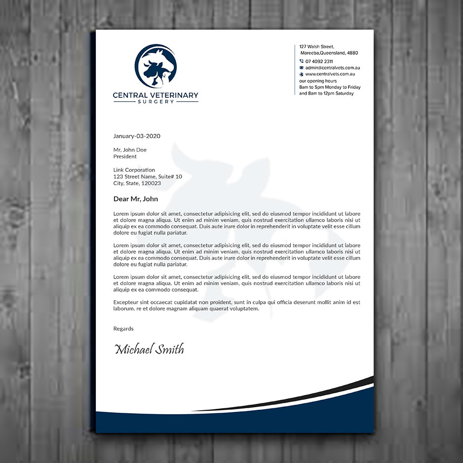 Letterhead Design by sadikul islam for Central Veterinary Surgery | Design #28354256