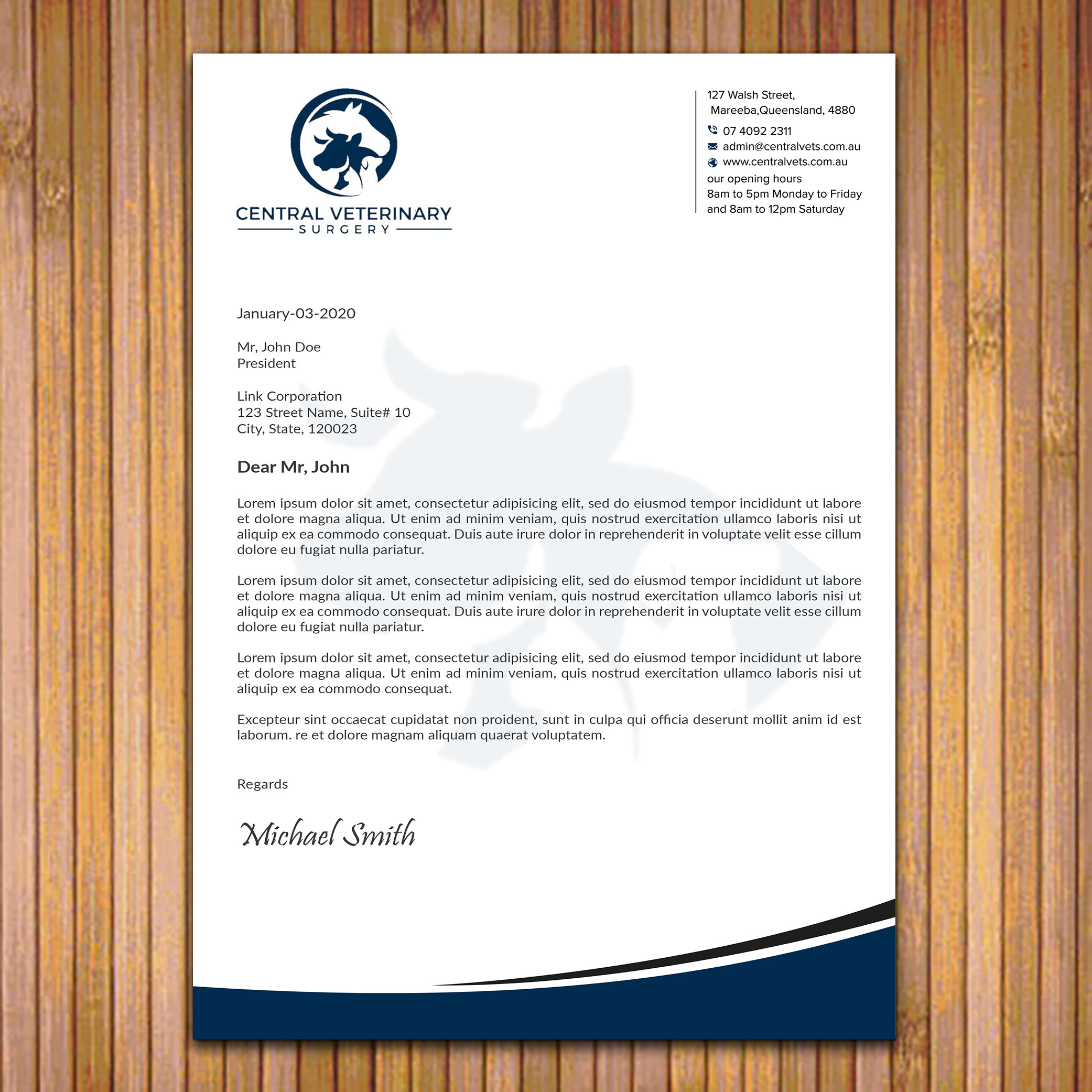 Letterhead Design by sadikul islam for Central Veterinary Surgery | Design #28354257