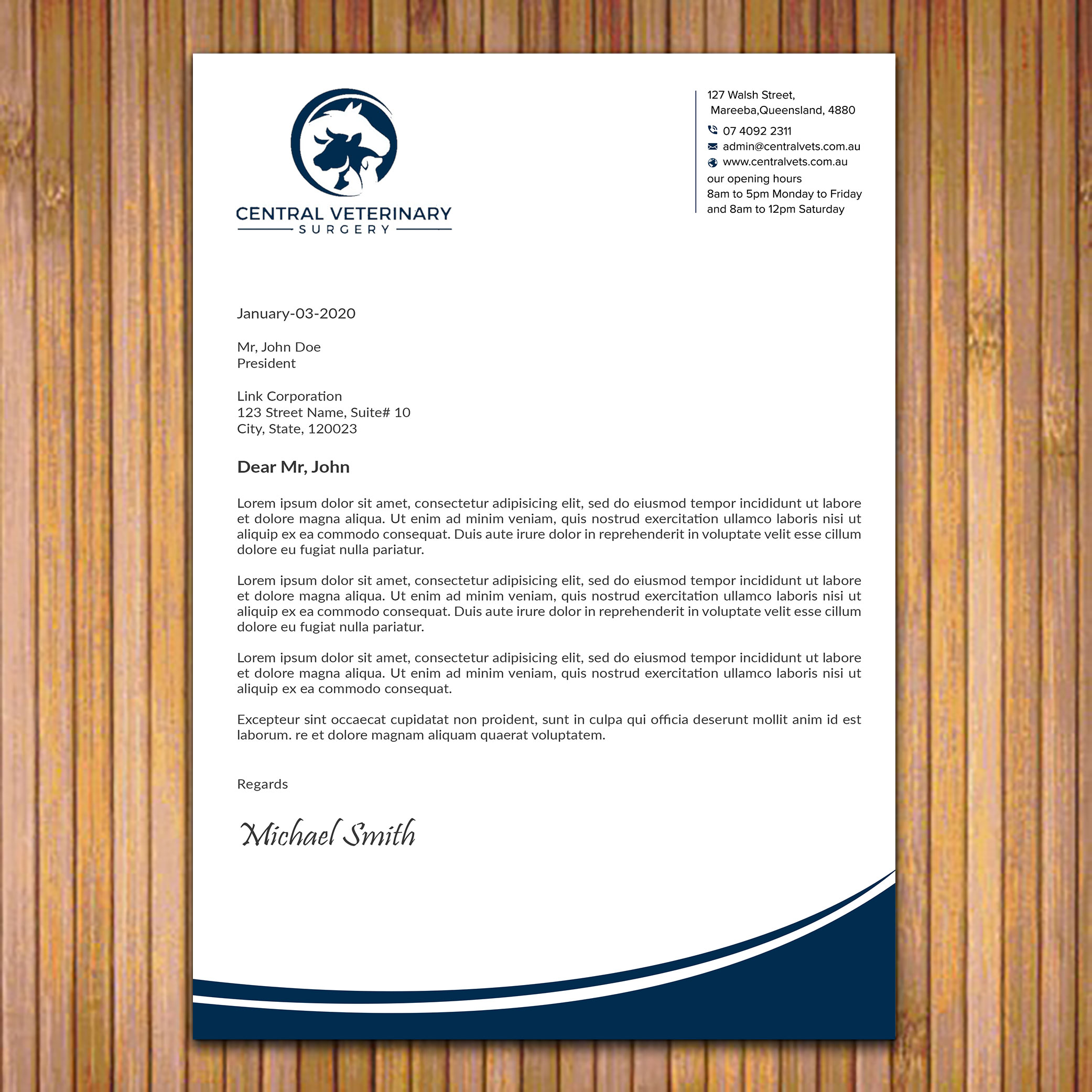 Diseño de Membrete por sadikul islam para Central Veterinary Surgery | Diseño #28354260