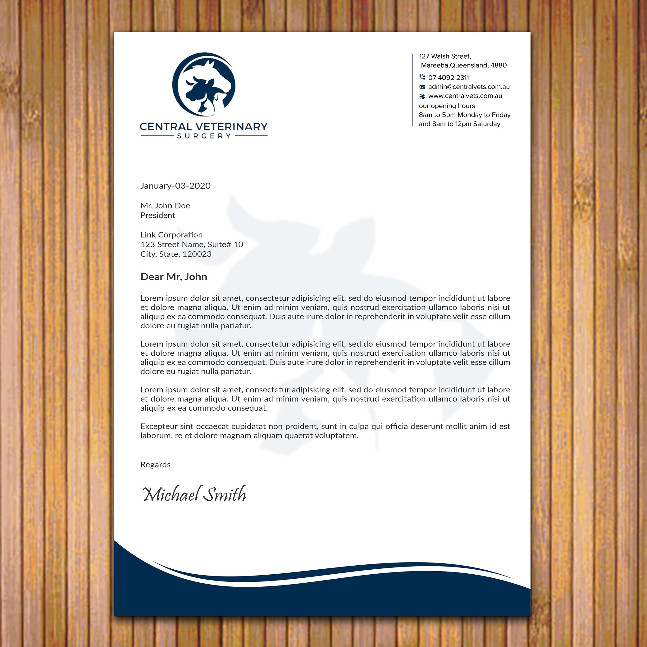 Letterhead Design by sadikul islam for Central Veterinary Surgery | Design #28354265