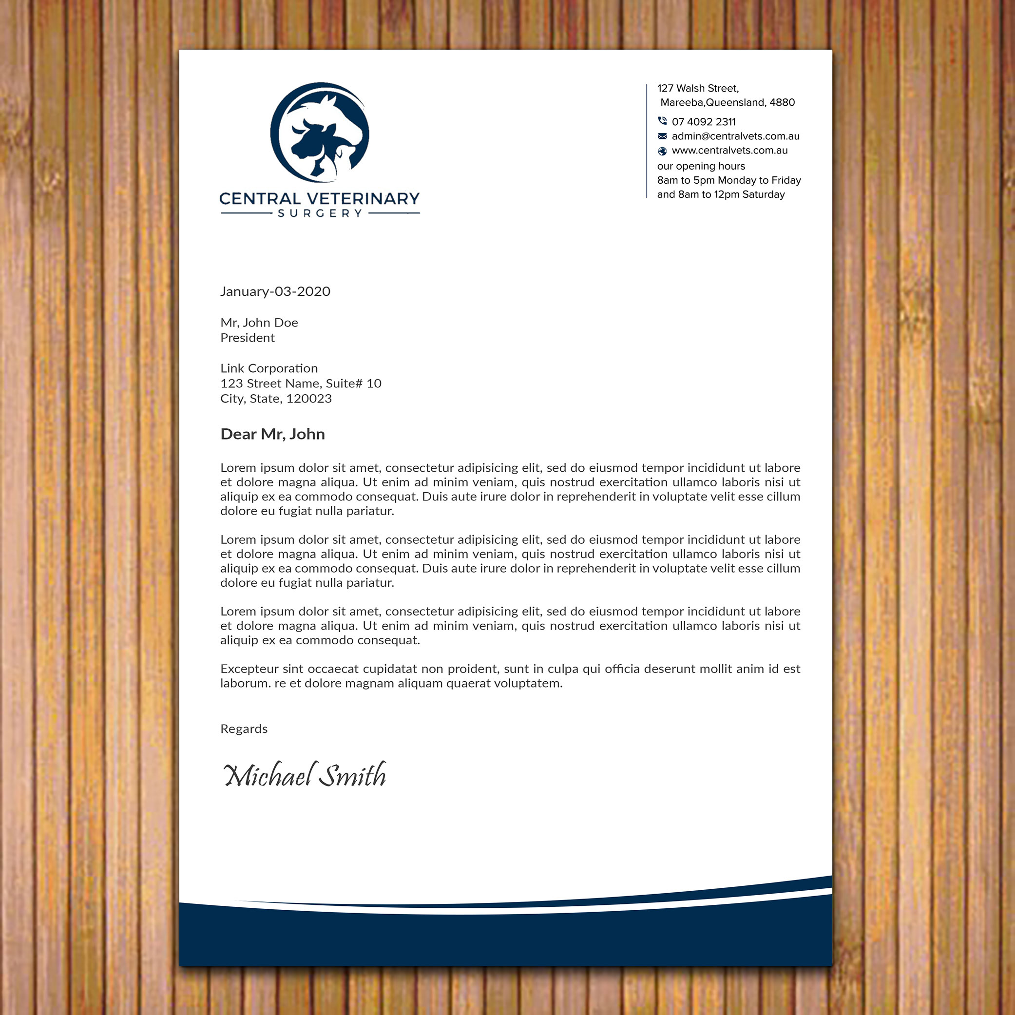 Letterhead Design by sadikul islam for Central Veterinary Surgery | Design #28354268