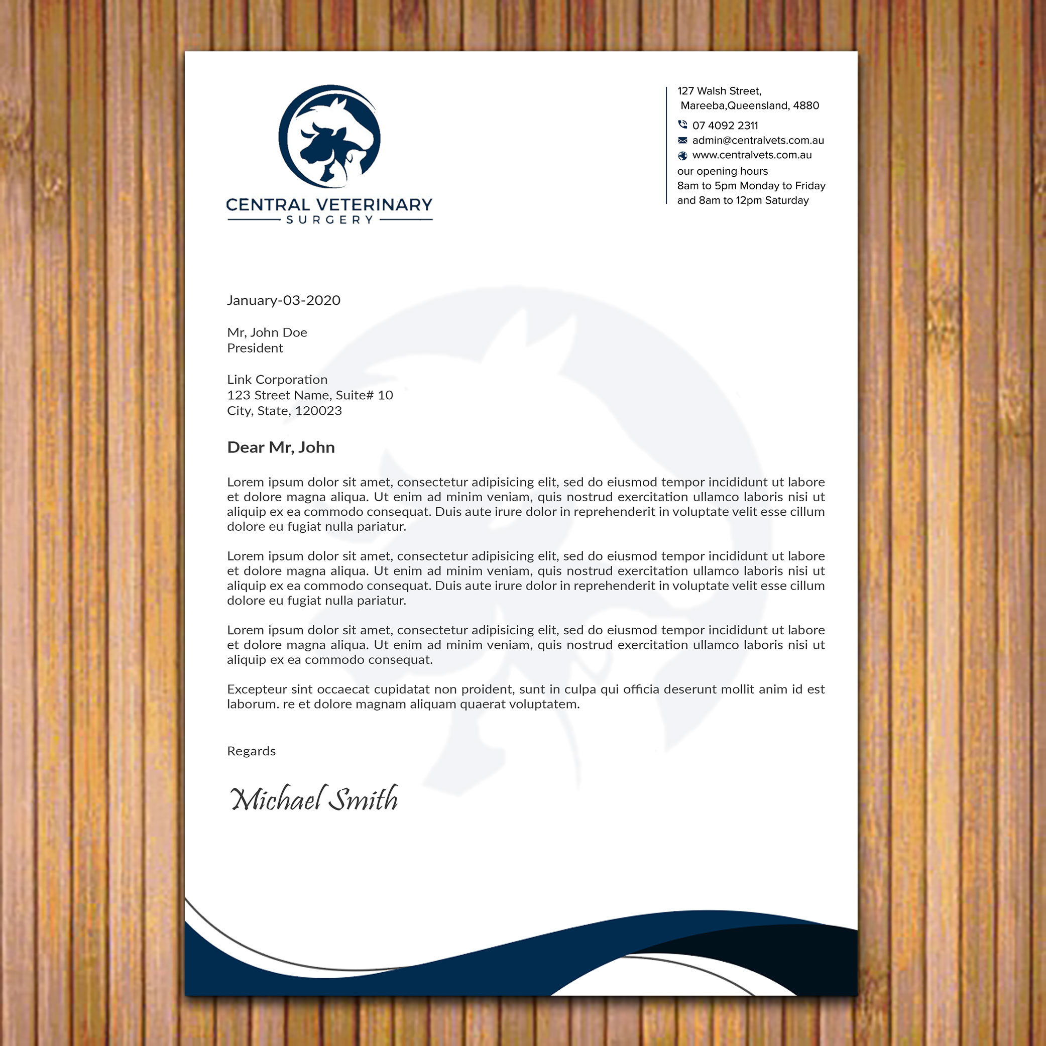 Letterhead Design by sadikul islam for Central Veterinary Surgery | Design #28354272
